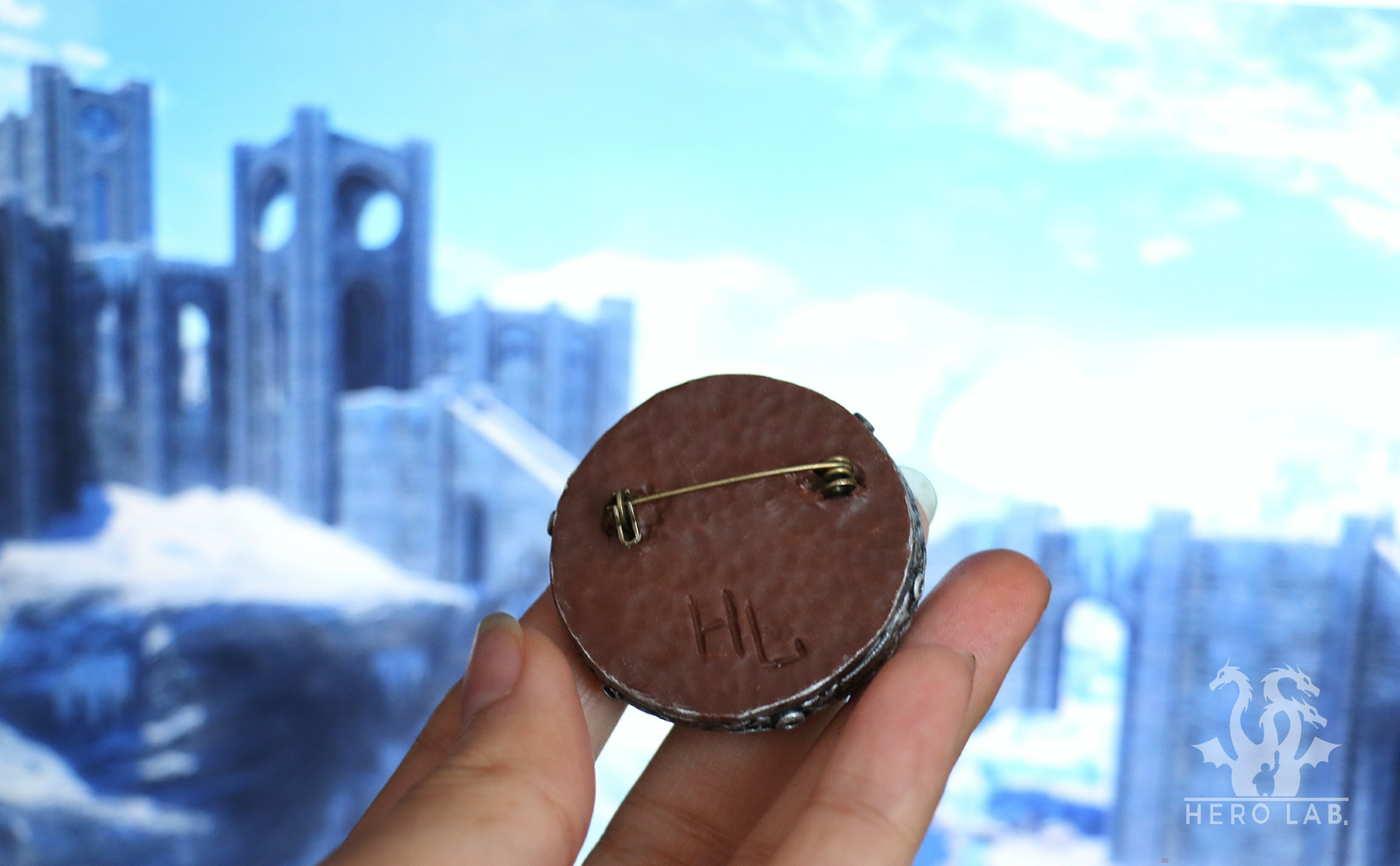 Shield Brooch Winterhold - My, My, Longpost, Handmade, Polymer clay, Fan art, Skyrim, Games