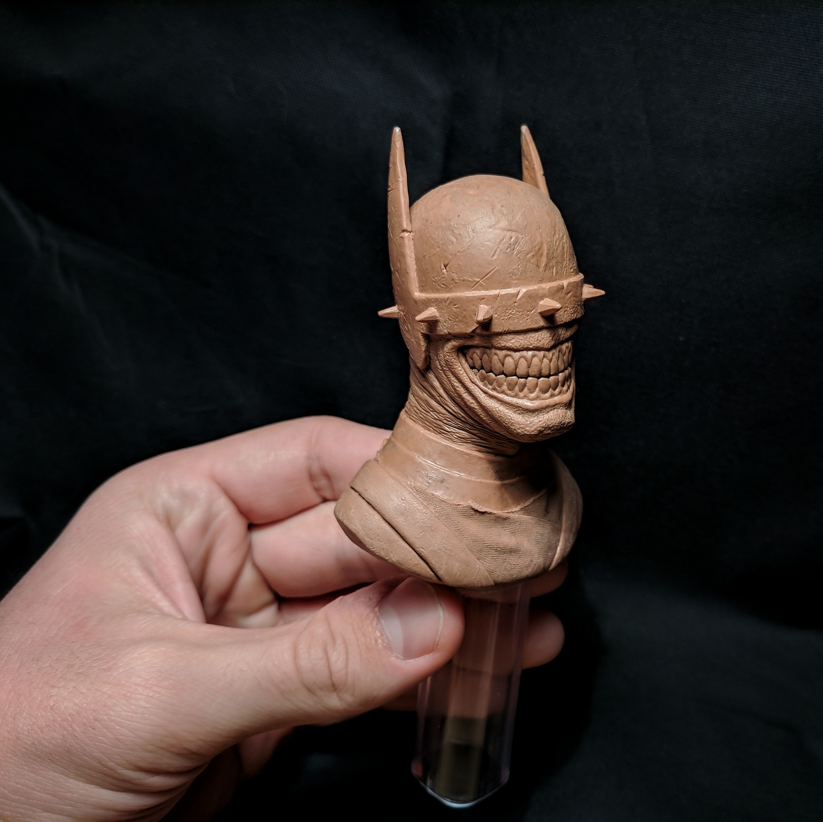 Batman Who Laughs plasticine bust - My, Batman, , , Creation, Friday, Friday tag is mine, Sculpture, Plasticine, Longpost