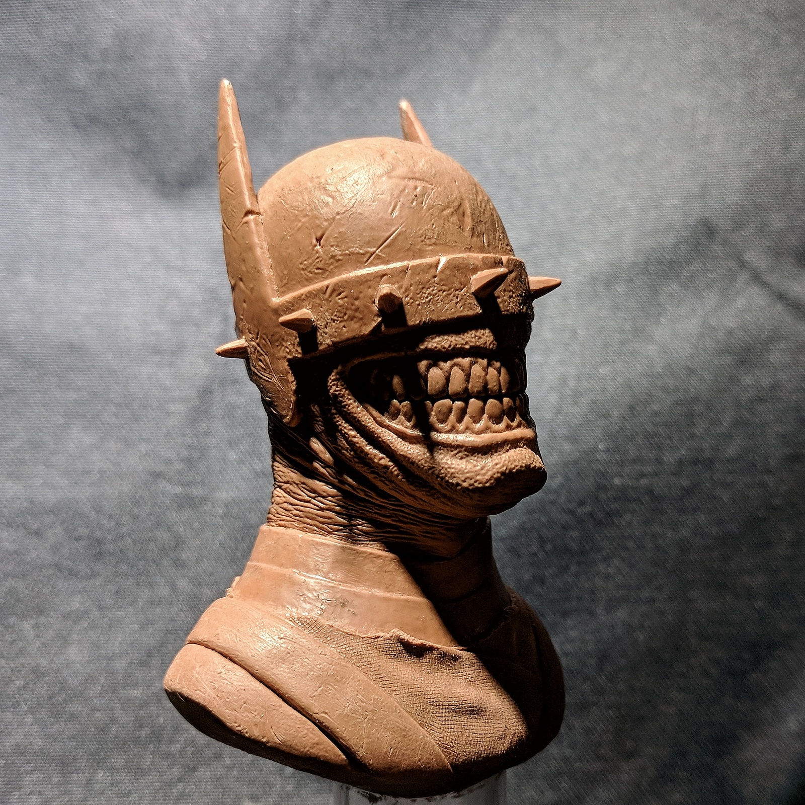 Batman Who Laughs plasticine bust - My, Batman, , , Creation, Friday, Friday tag is mine, Sculpture, Plasticine, Longpost