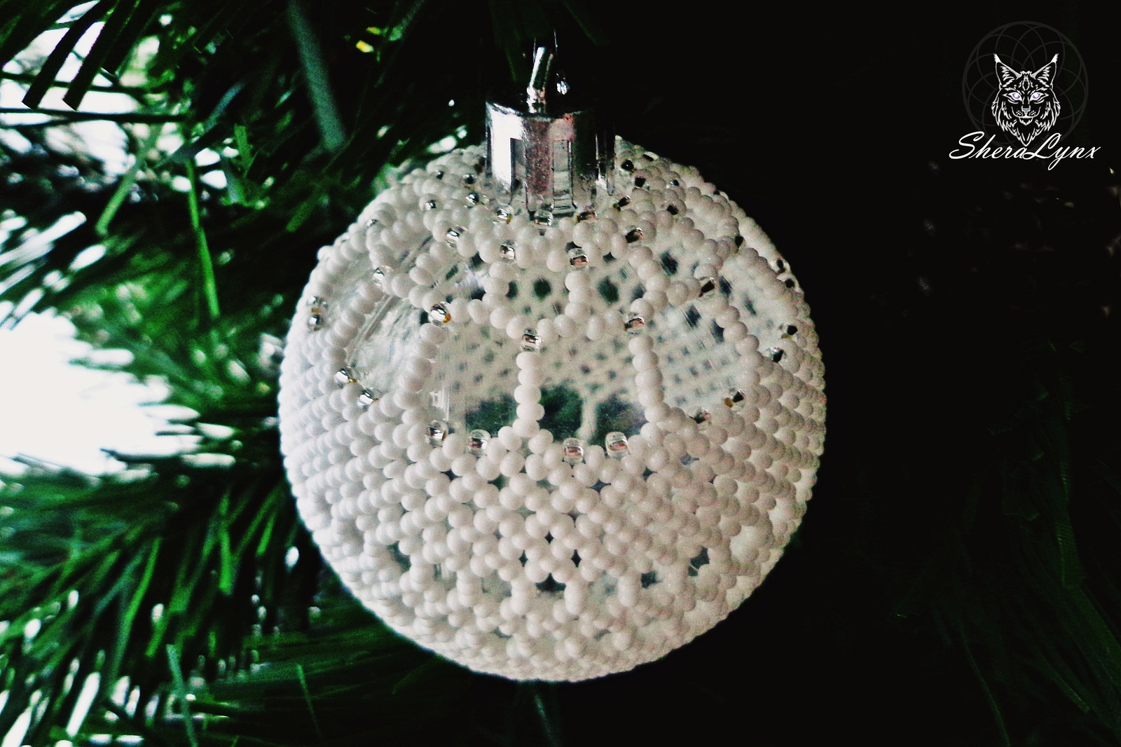 Snow-delicate lace - My, Beads, Handmade, Christmas decorations, , Needlework without process, Friday tag is mine, Longpost