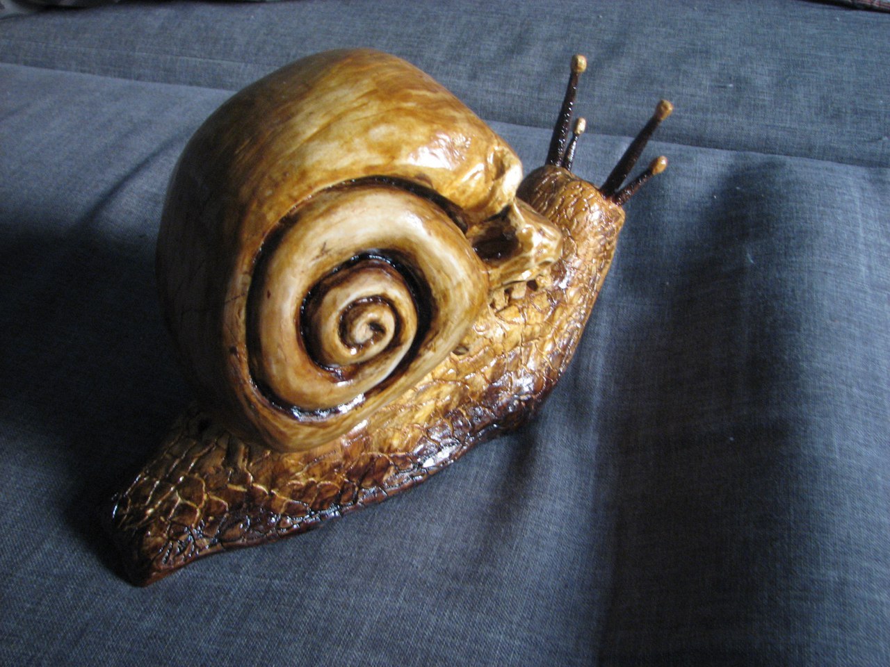 Snail skull, wood carving - My, , Wood carving, Snail, Scull, Longpost