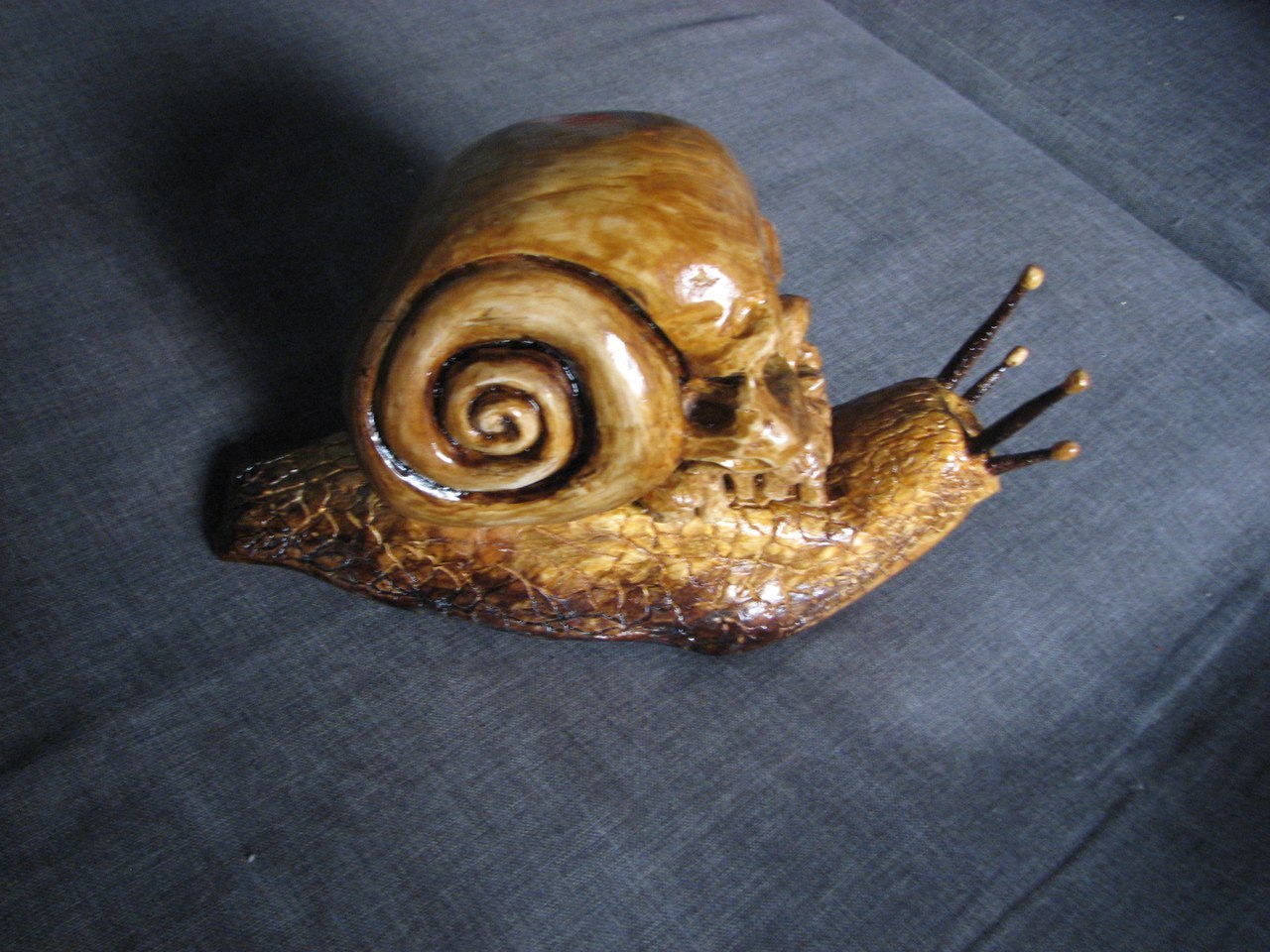 Snail skull, wood carving - My, , Wood carving, Snail, Scull, Longpost