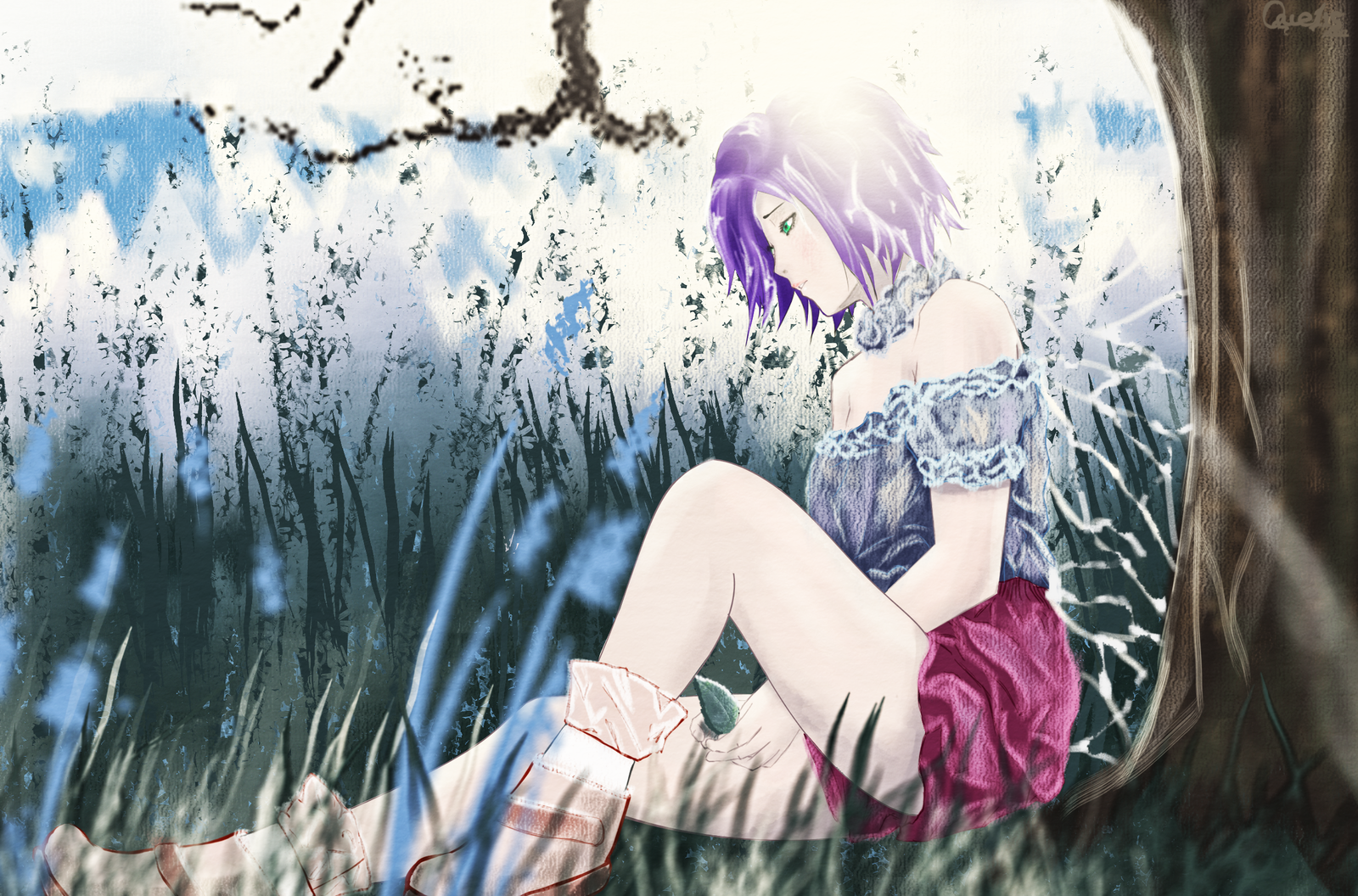 The cold dawn will warm the sunlight and us, with you ... - Endless summer, Visual novel, Lena, Art, 