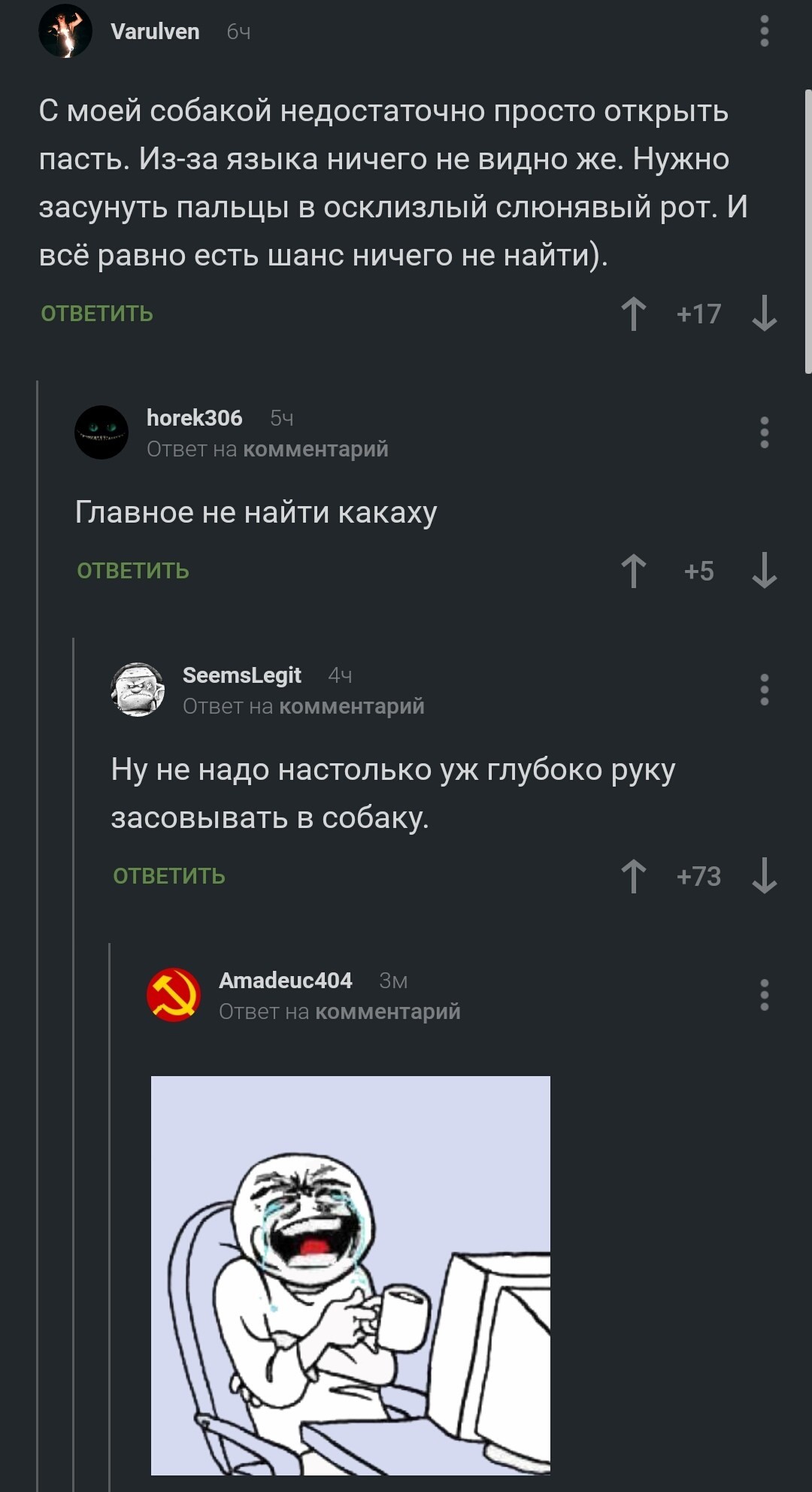 Пасть собаки - Собака, Комментарии