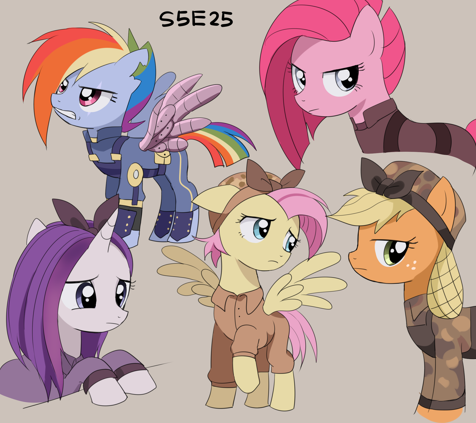 Alternate future of the five elements - My little pony, PonyArt, Rainbow dash, Applejack, Pinkamena diane pie, Rarity, Fluttershy, Semi-Grimdark