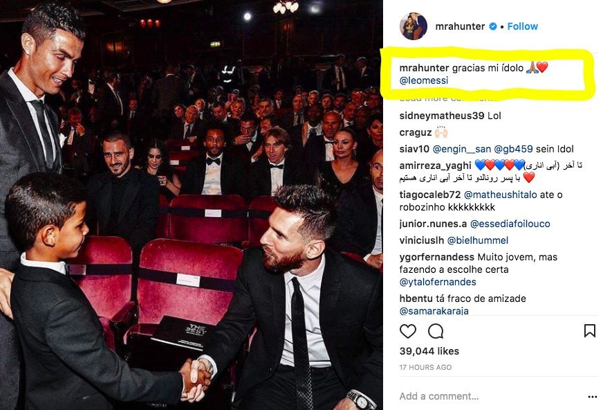 Ronaldo's son's page disappeared immediately after Messi was recognized as his idol - Sport, news, Lionel Messi, Cristiano Ronaldo, Football