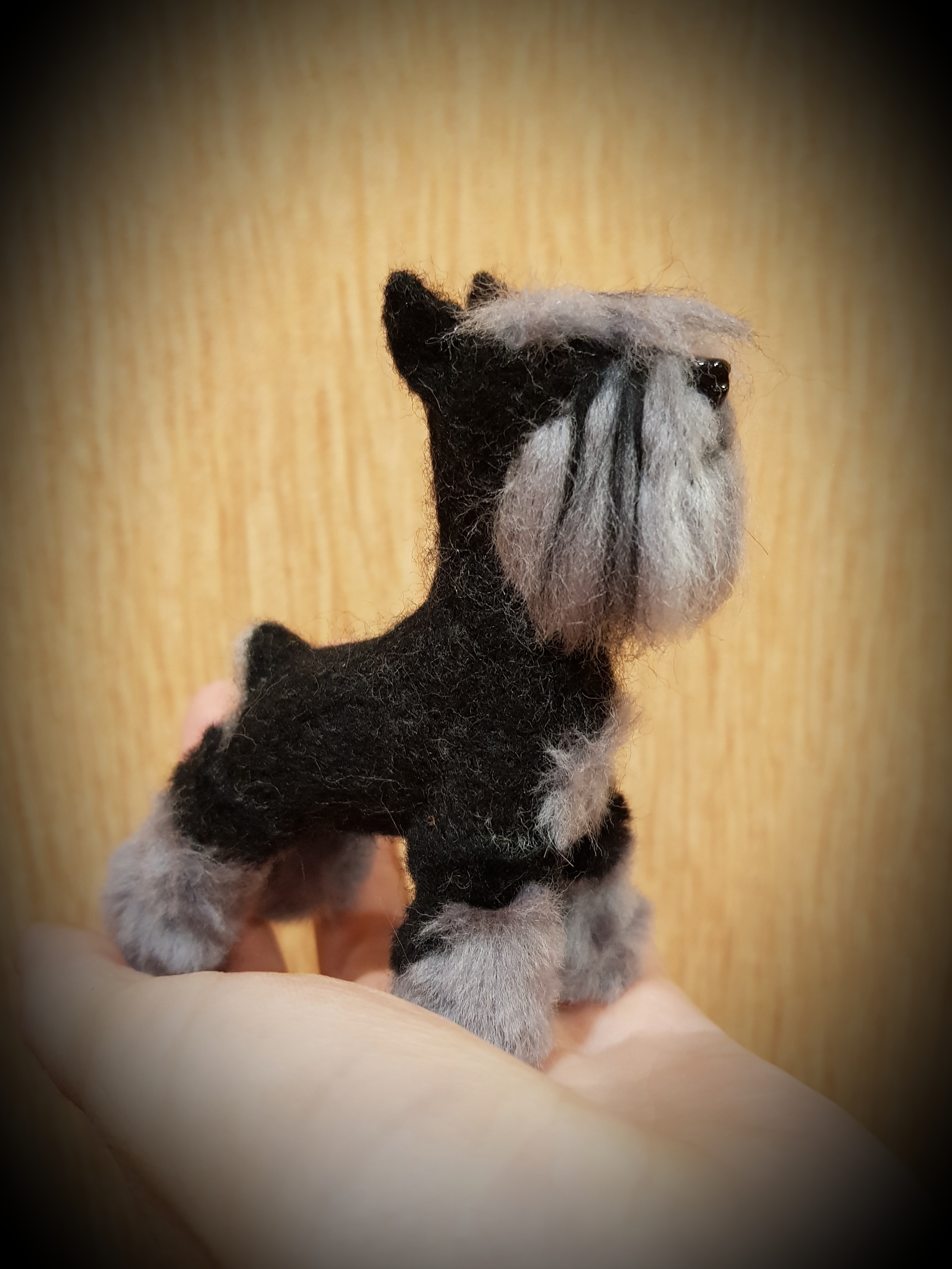 Miniature Schnauzer.Author: Maria Sherstobitova's toys. - My, Dog, Dry felting, Author's toy, Presents, New Year, Miniature schnauzer, Handmade