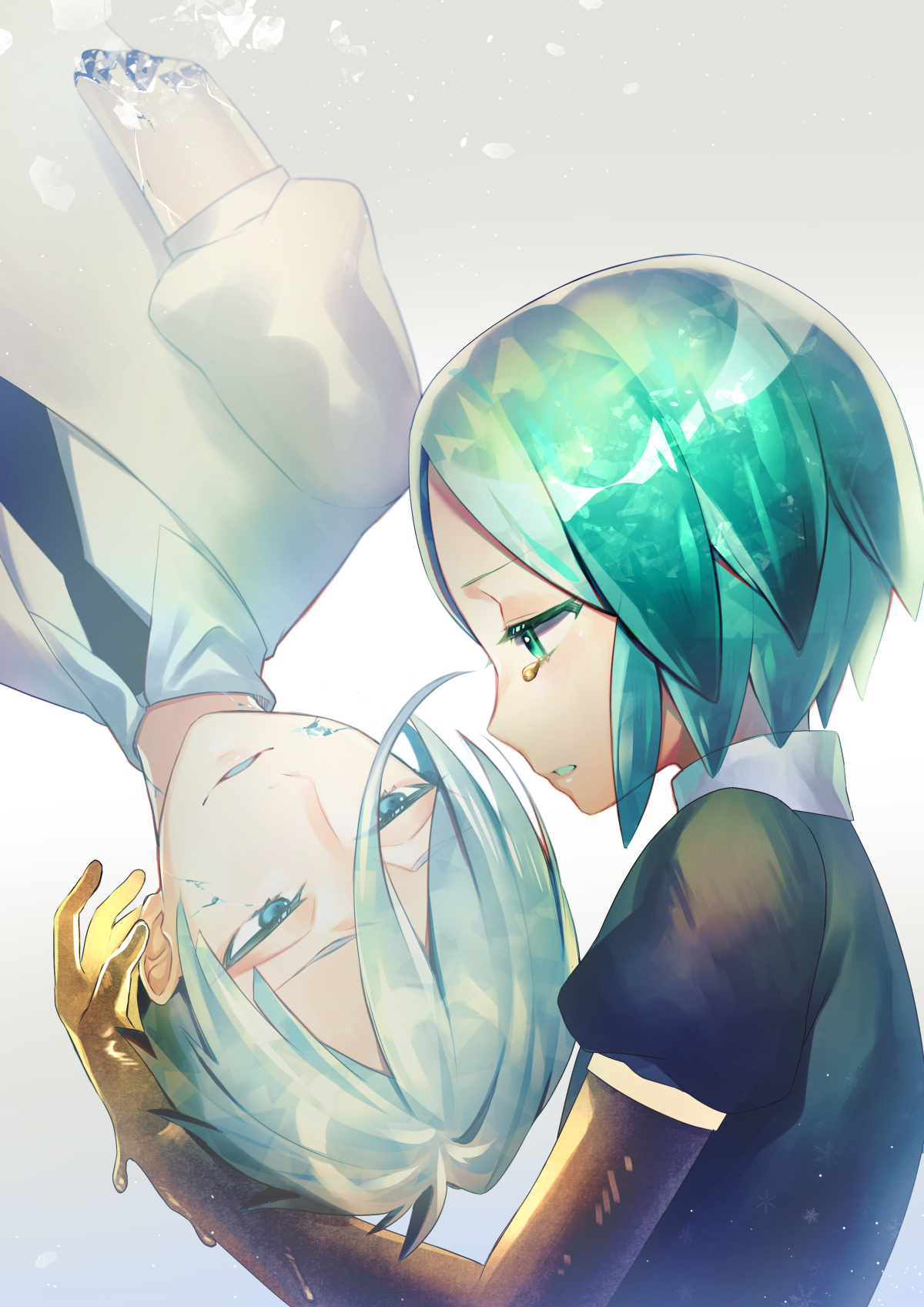 Phosphophyllite x2 - Phosphophyllite, Houseki No Kuni, Аниме, Anime Art, Спойлер, Длиннопост