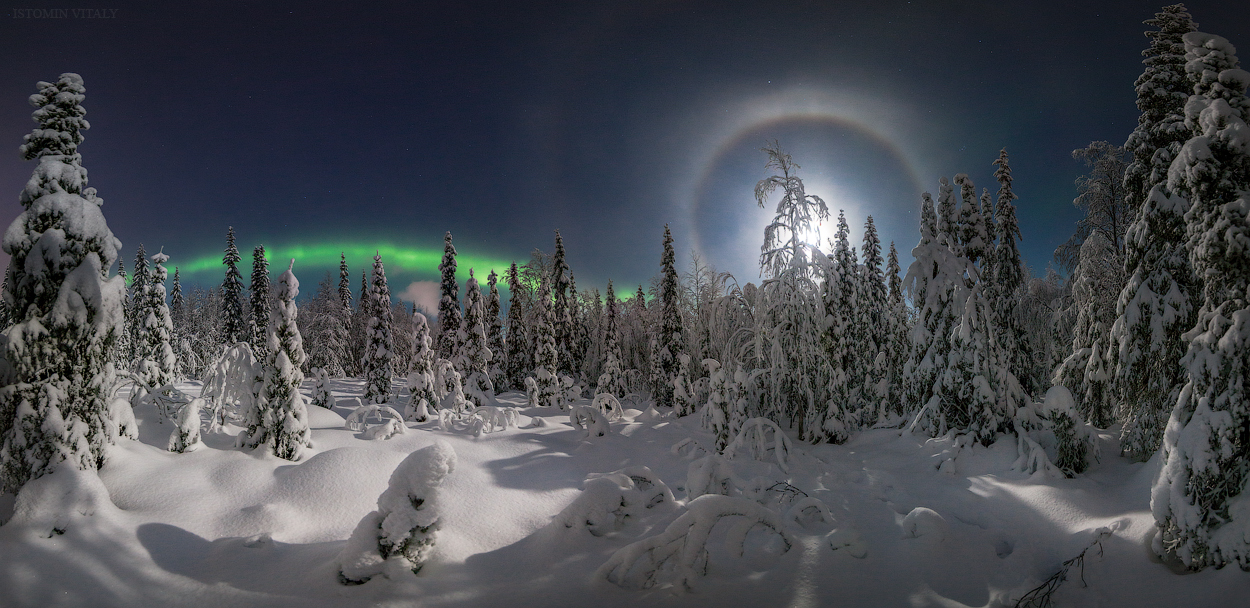 rare halo - My, Apatity, Murmansk region, Winter, Halo, moon, Landscape, 