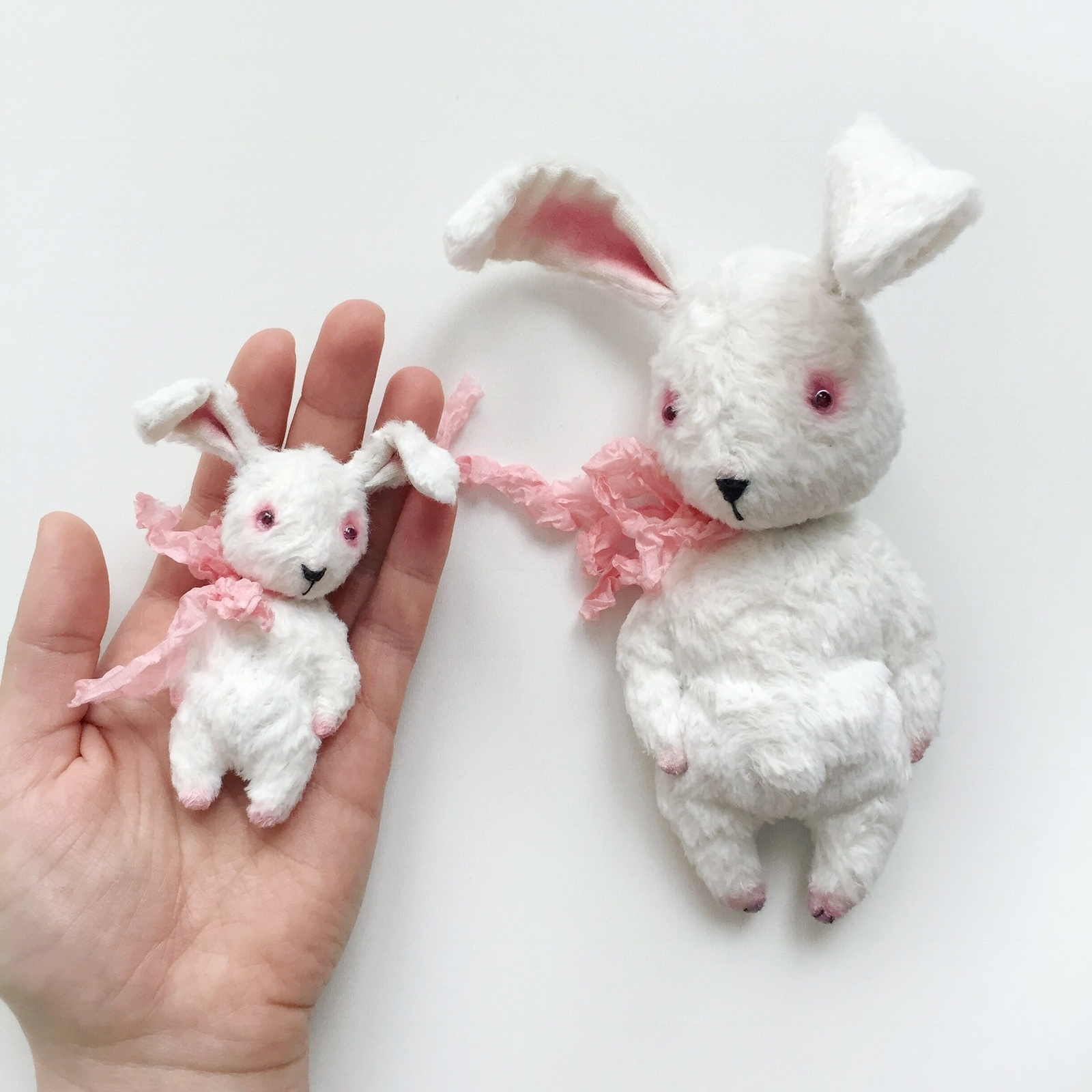 White rabbits - My, Needlework, Needlework without process, My