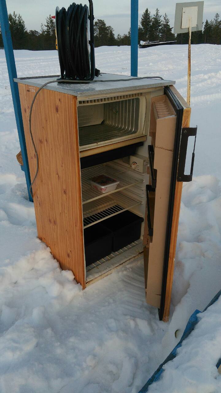 The second life of the refrigerator - My, Refrigerator, Winter, Products, Second Life, Longpost