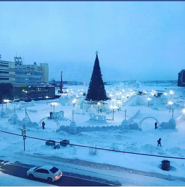 Norilsk, New Year's town. - Norilsk, New Year, Town