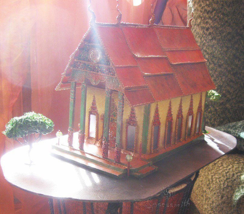 The first built house) We found ancient pictures of the first type of layout from 2011. - My, My, Miniature, Paper, Needlework without process, Thailand, Longpost