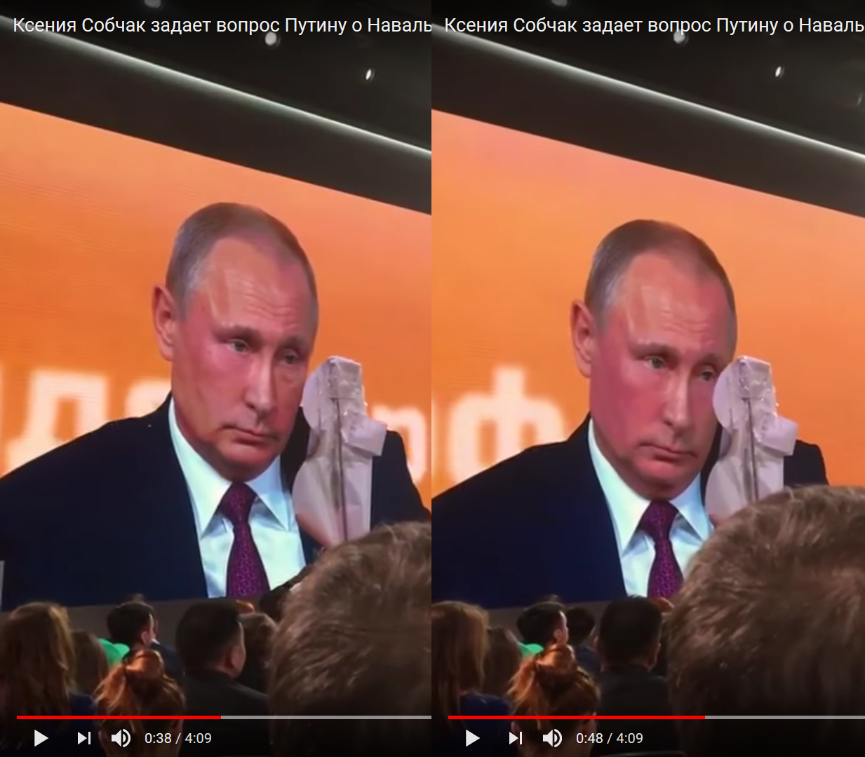 Was the king embarrassed? - Vladimir Putin, Sobchak, Alexey Navalny, Politics, Shame, Video, Longpost