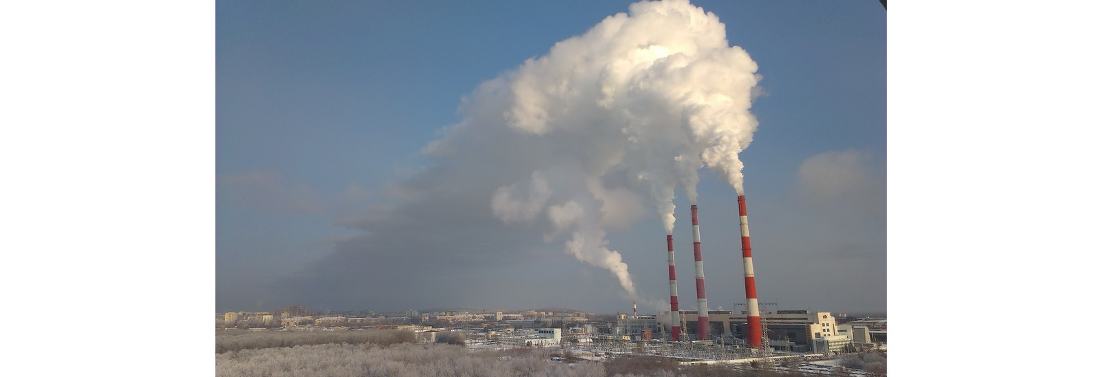 Industrial landscape of Inorsa (Ufa). - My, , CHP, , Winter, Longpost, Smoke