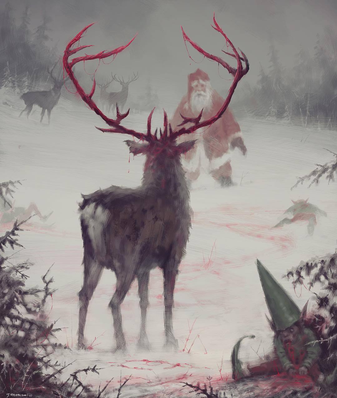 Rudolf Red Nose - Art, Images, Christmas, Santa Claus, Rudolf, Jakub Rosalski