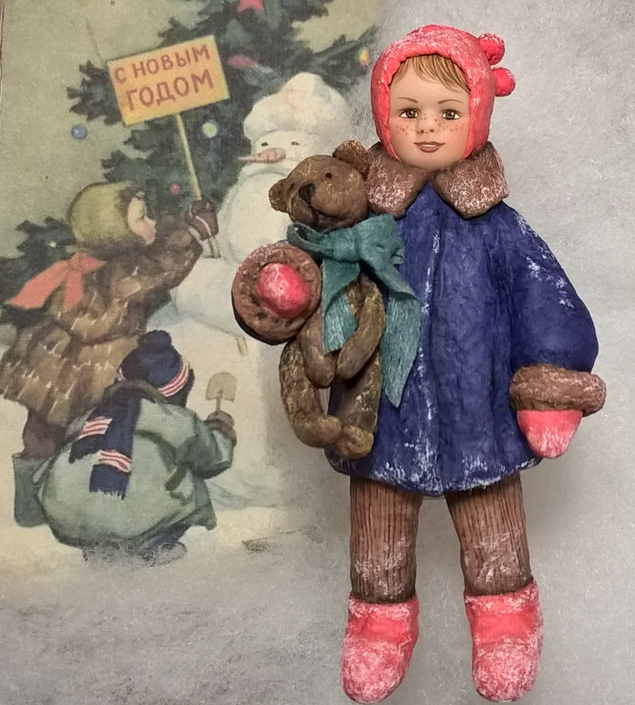 Kindergarten on a Christmas tree, or children from cotton wool - My, Children, Toys, Christmas decorations, Papier mache, Nostalgia, Creation, Needlework without process, Longpost