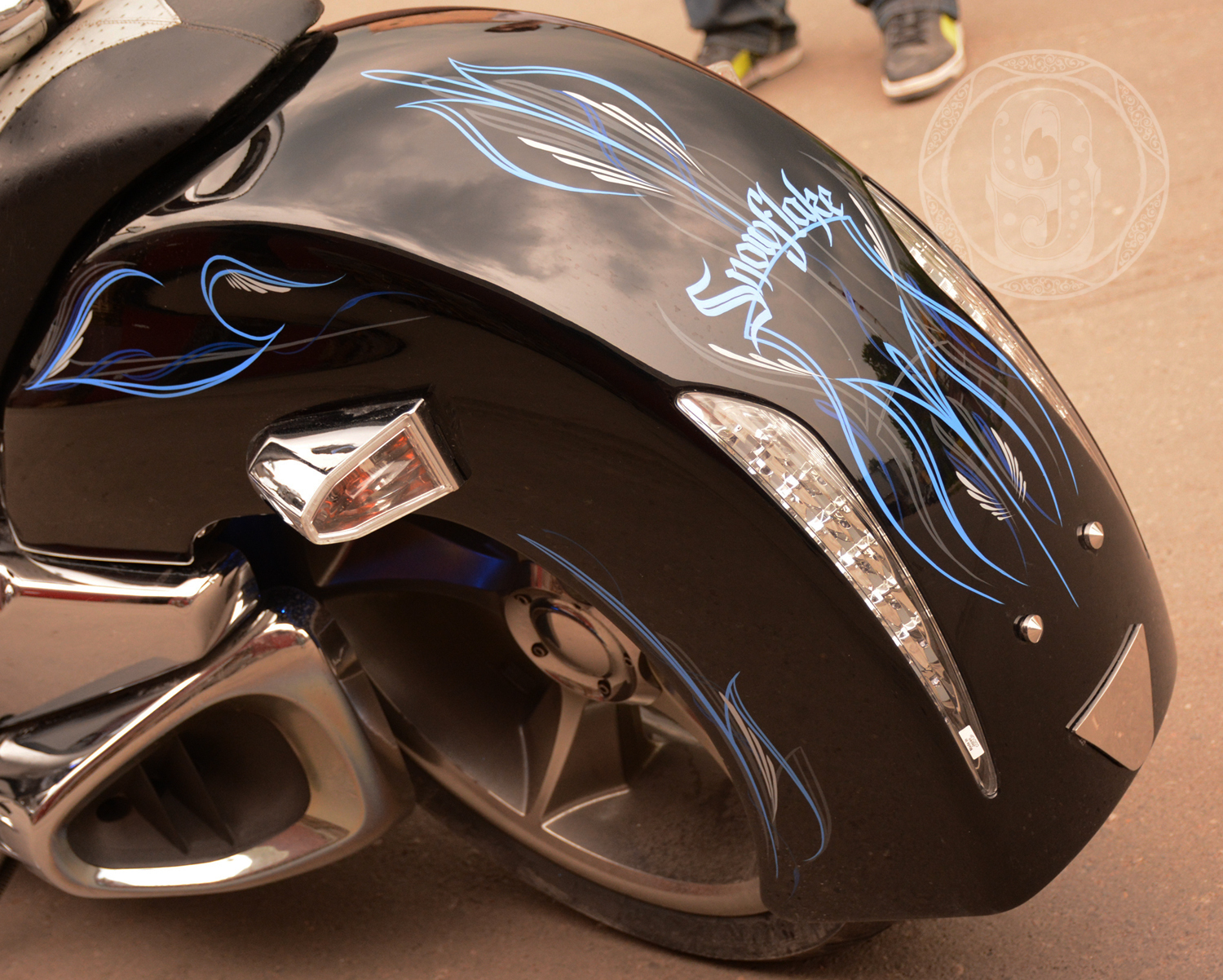 My work in pinstriping technique - My, Pinstriping, Customization, Brush, Handmade, Painting, Motorists, Motorcycles, Video, Longpost, Moto