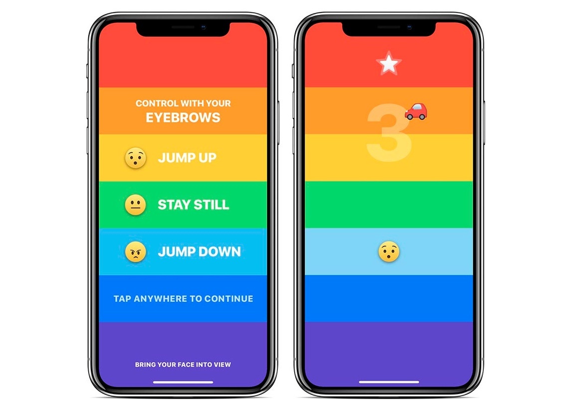 Игра на Iphone X в которой можно управлять – бровями!!! | Пикабу