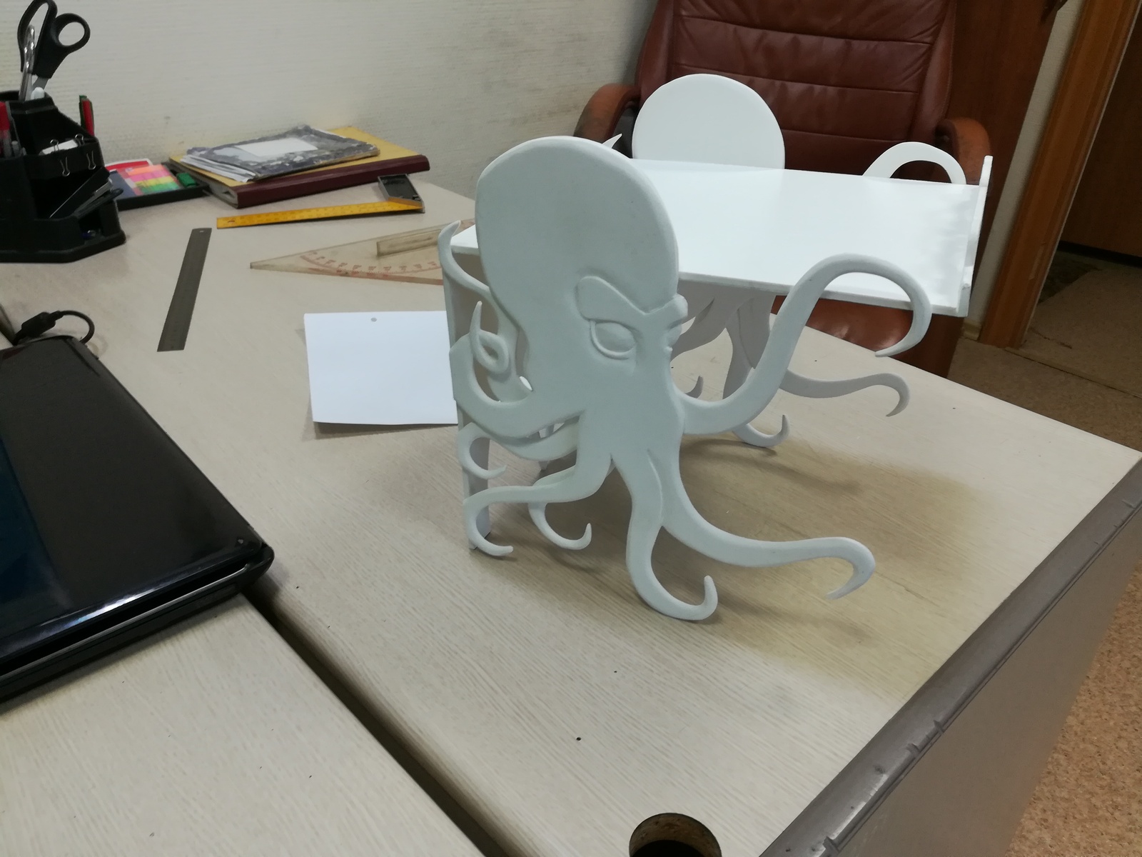 Shelf for phone (foamed plastic) - My, , Octopus, Shelf, With your own hands, Needlework with process, Longpost