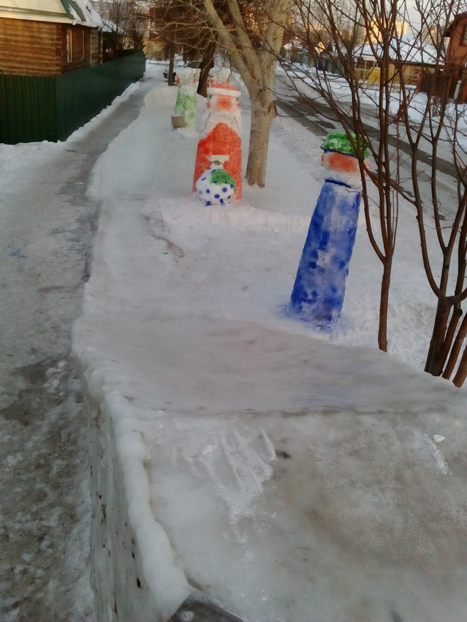 Forbidden Hill Part 2 - My, Winter fun, New Year, Slide, Creative, Longpost, Snow figures