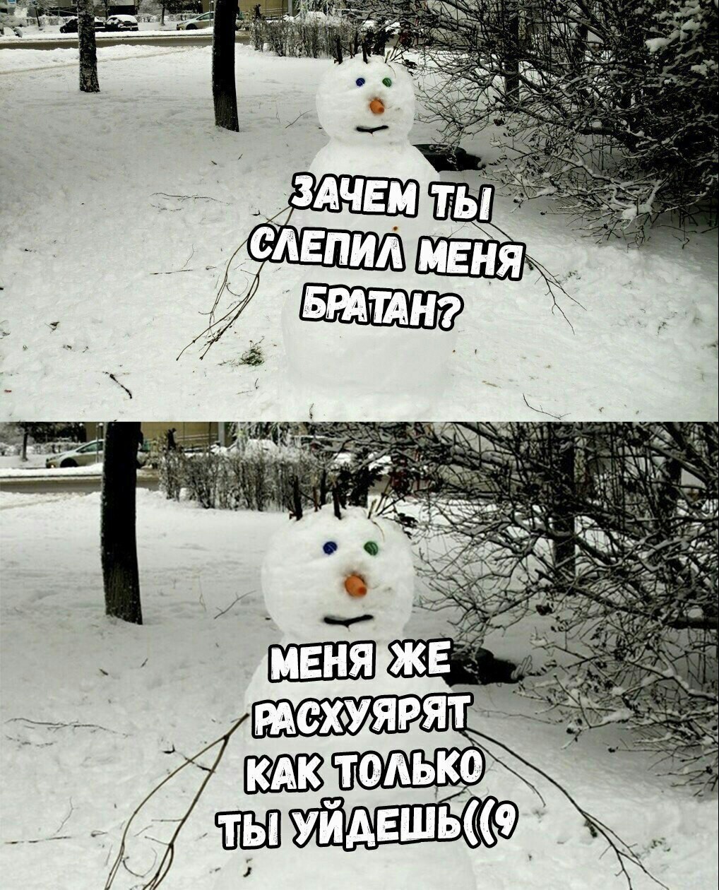 Why... - snowman, Vandalism, In contact with, Mat