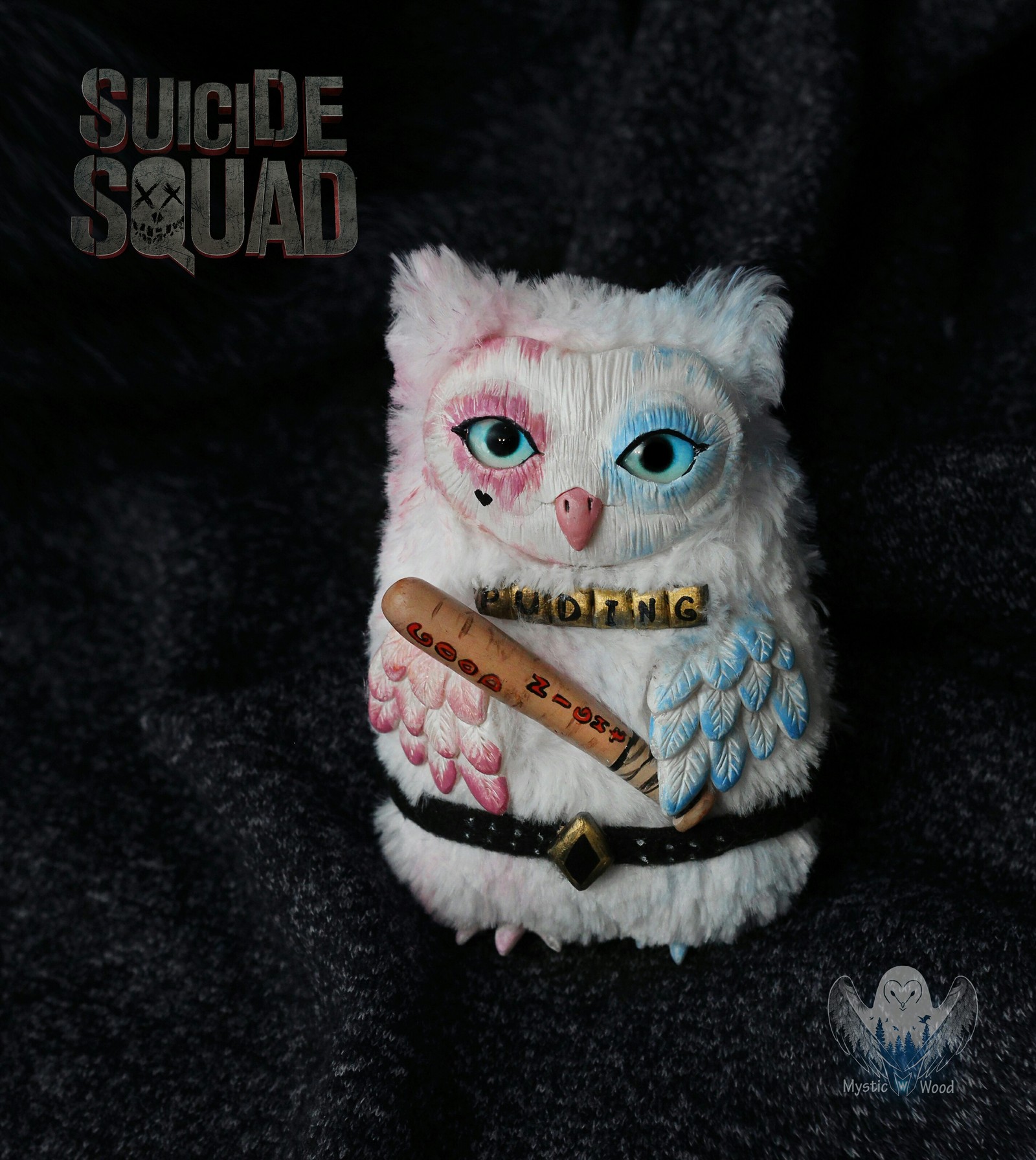 Harley Quinn owl - My, Harley quinn, Suicide Squad, Owl, Needlework without process, Polymer clay, Longpost