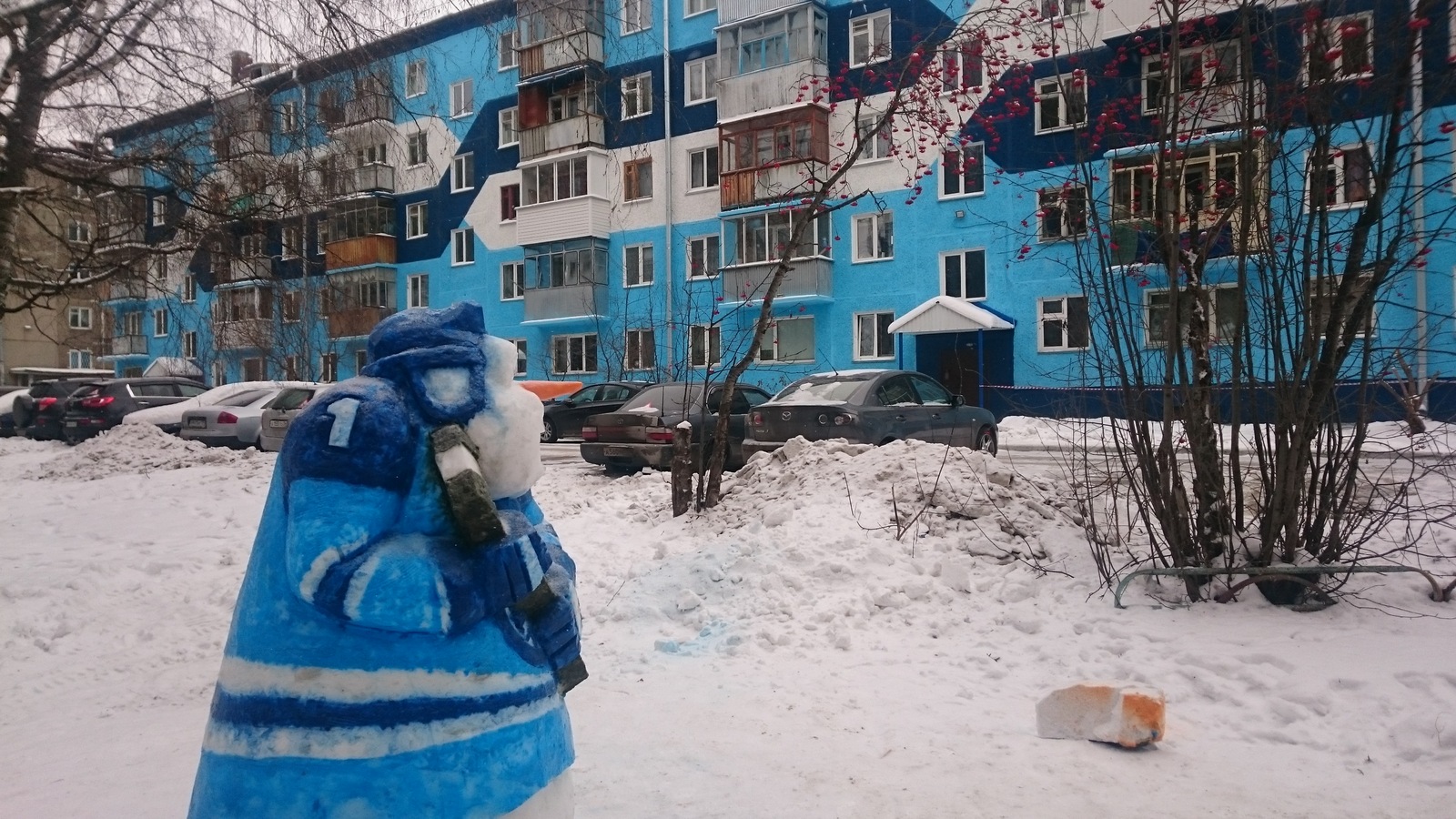 When the head of the house is a fan of the hockey club Siberia - My, HC Sibir, Siberia, snowman, Longpost