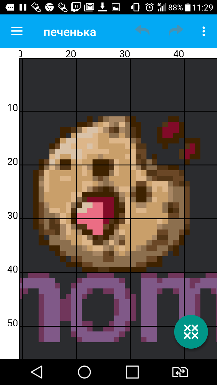 Cross-stitched NomNom emoji from twitch. - My, Embroidery, Twitchtv, Smile, Longpost