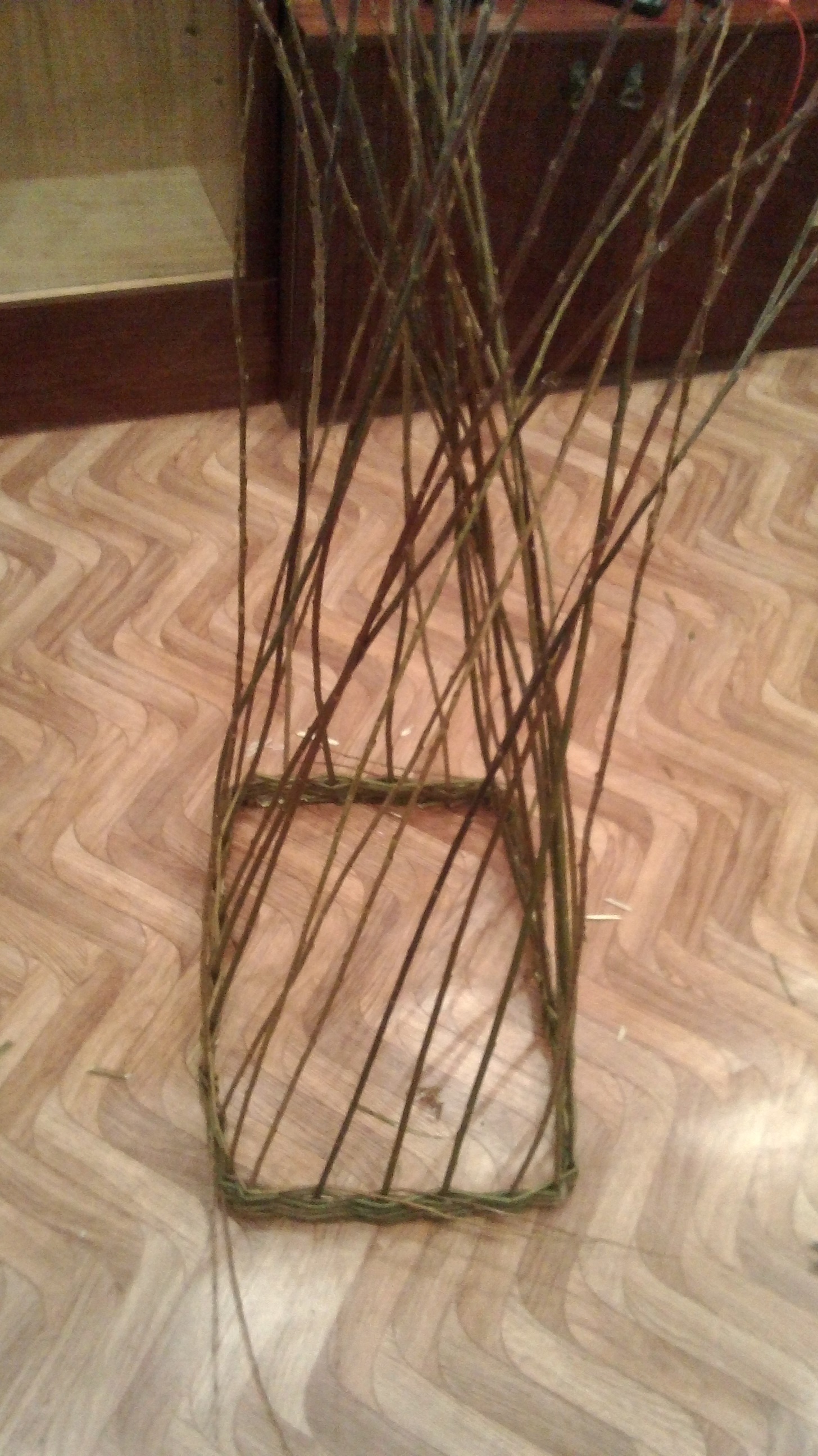 Weave from willow twigs. - My, Weaving, Basket weaving, cat, Basket, Longpost