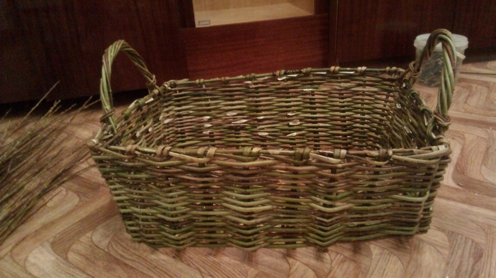 Weave from willow twigs. - My, Weaving, Basket weaving, cat, Basket, Longpost