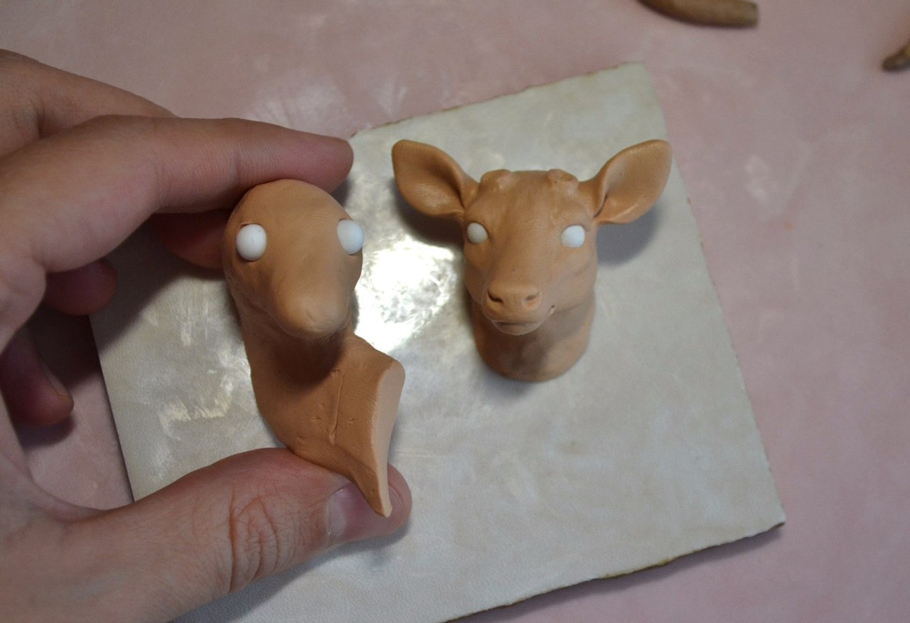 Deer made of polymer clay. Some steps in the process. - My, Polymer clay, With your own hands, Deer, Needlework, Hobby, Handmade, Longpost, Handmade, Deer