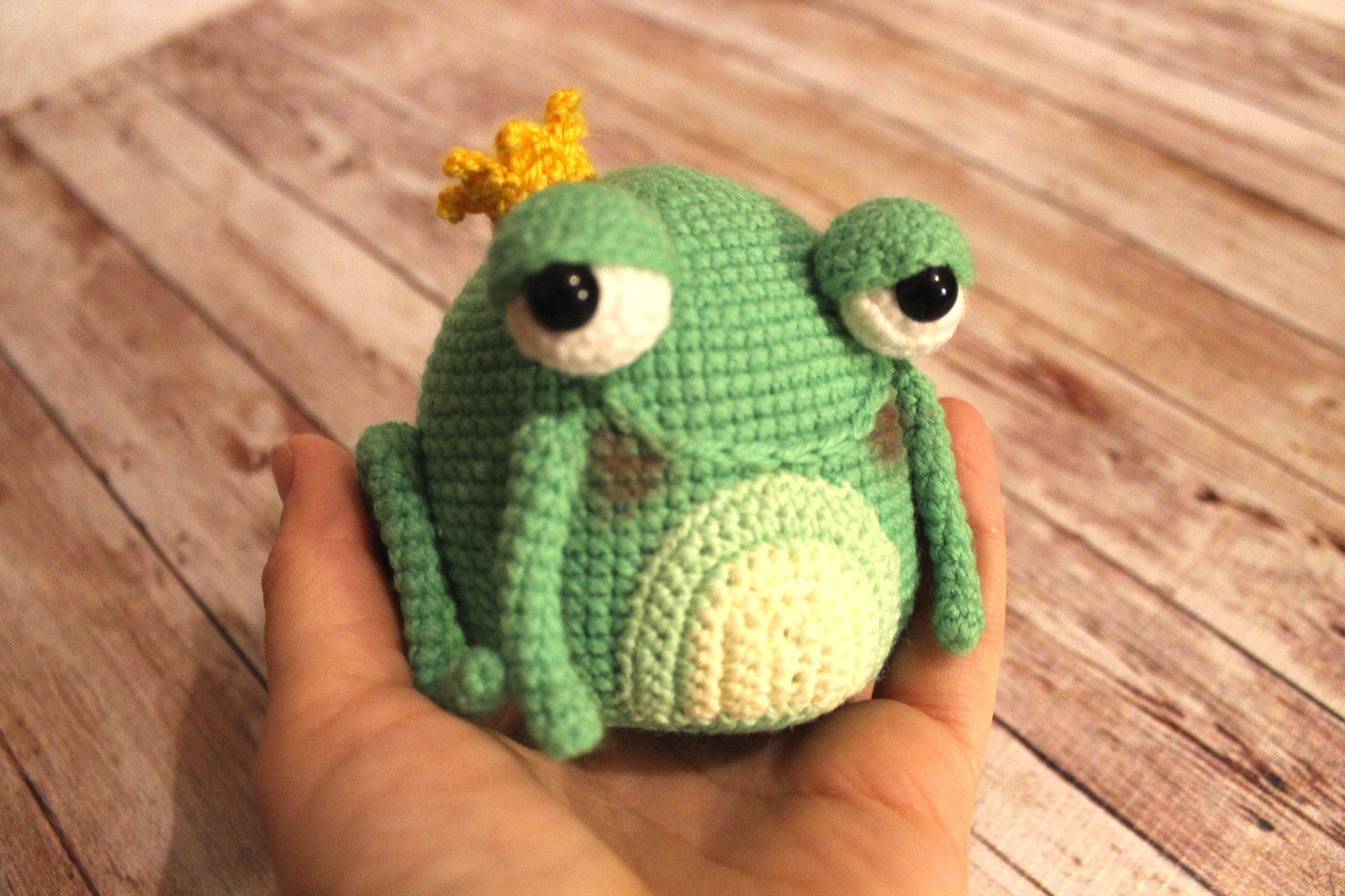 Princess Frog)) - My, Needlework without process, Crochet, Longpost