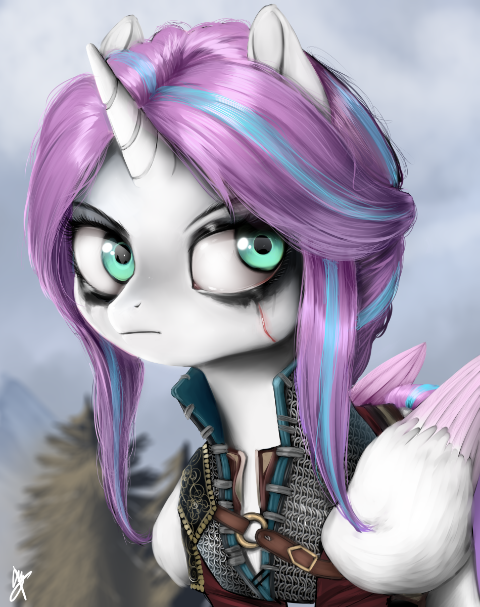 Ciri (Flurry Heart) - My Little Pony, Flurry Heart, Кроссовер, Цири, Ведьмак