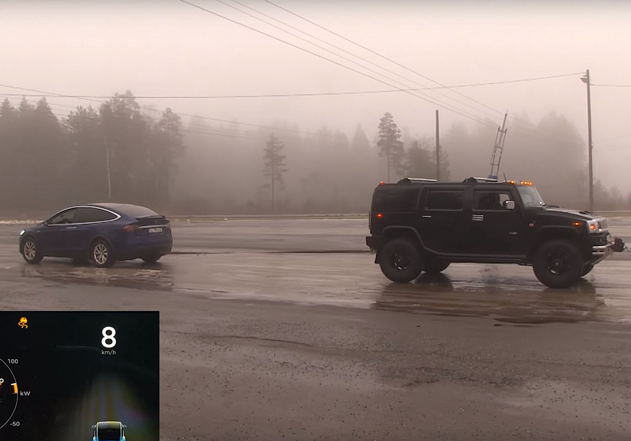 Tesla Model X fought in a tug of war with Hummer H2 - Tesla, Competitions, Dragging, Tesla, Tesla Model X, Hummer, Video