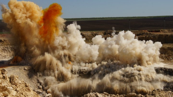 Development of a quarry for the extraction of crushed stone - My, Crushed stone, Career, Students, Explosion, Longpost