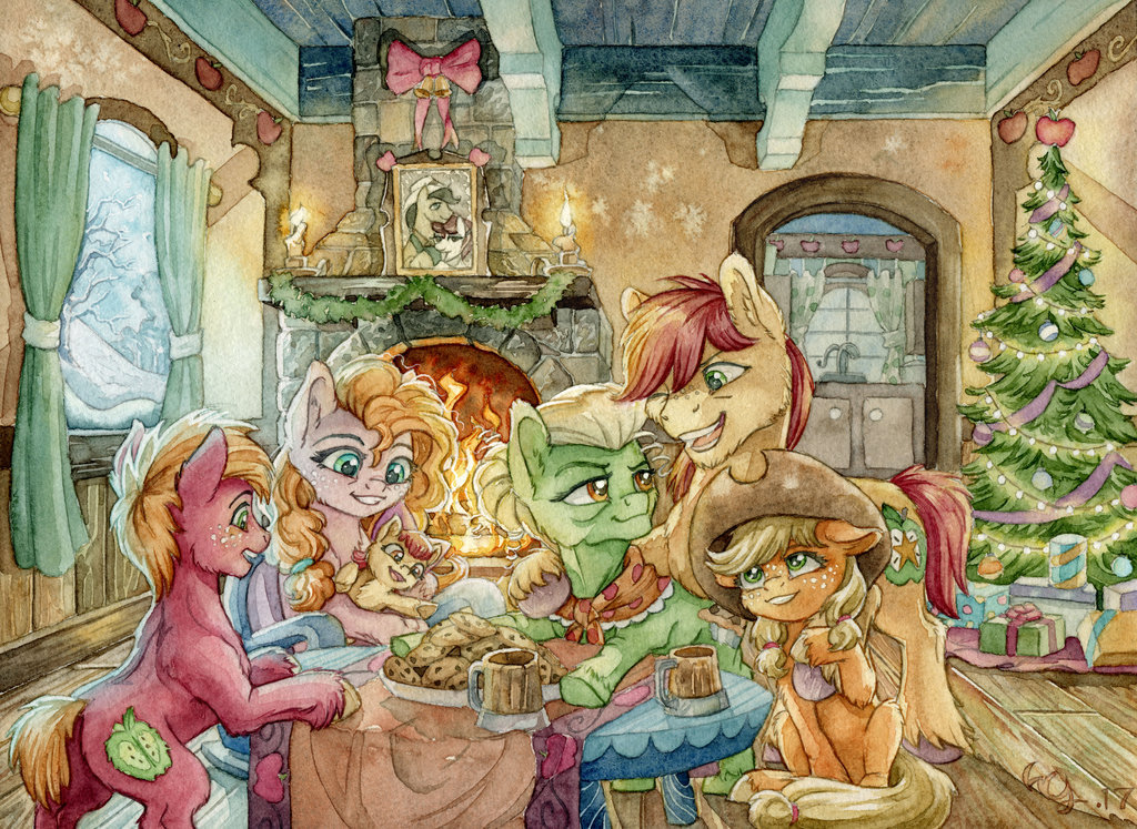 Days Gone By - My Little Pony, Big Macintosh, Pear Butter, Applebloom, Granny Smith, Bright Mac, Applejack, The-Wizard-Of-Art