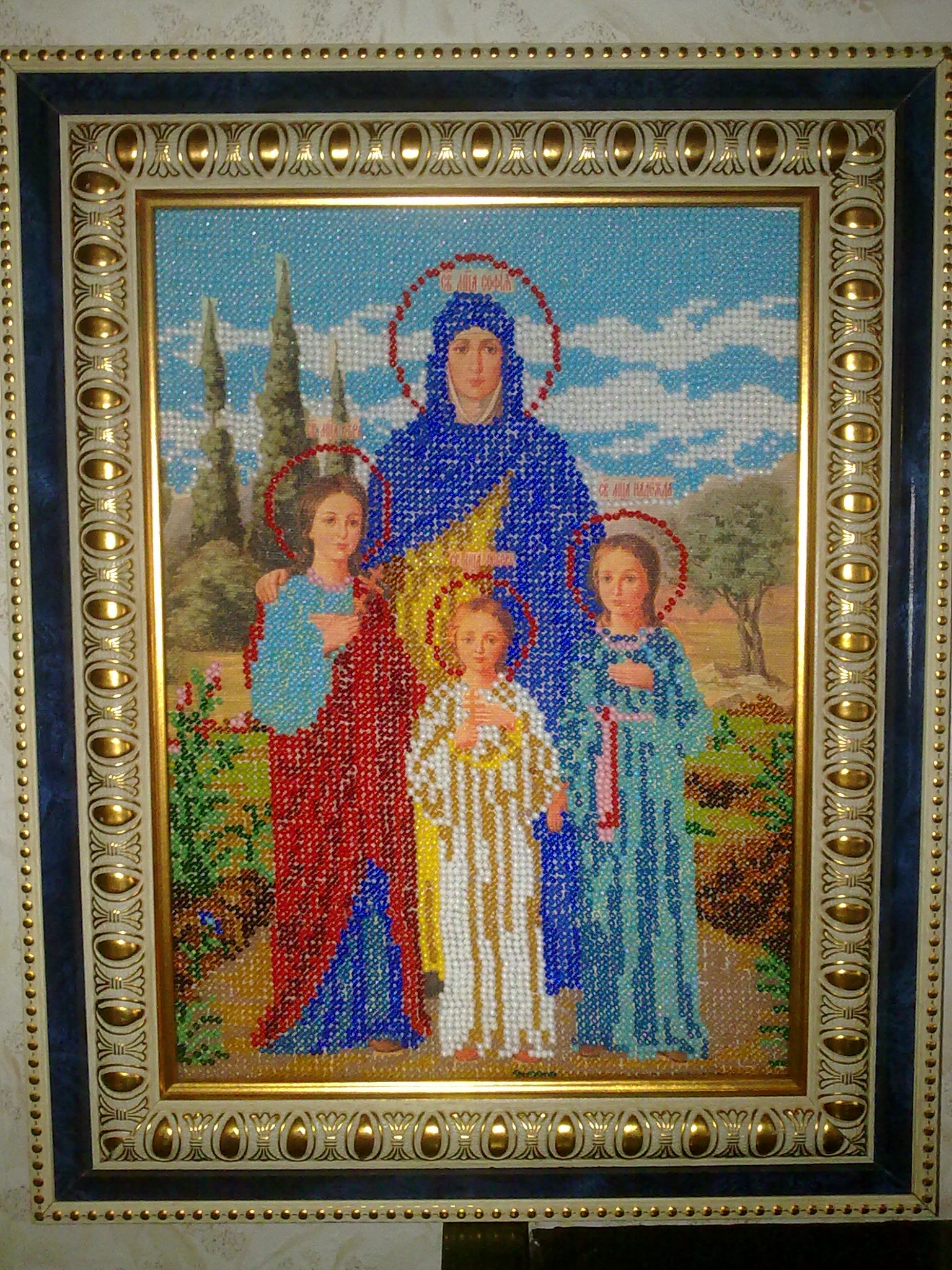 Faith, Hope, Love, their mother Sophia - My, faith, Надежда, Love, , Needlework