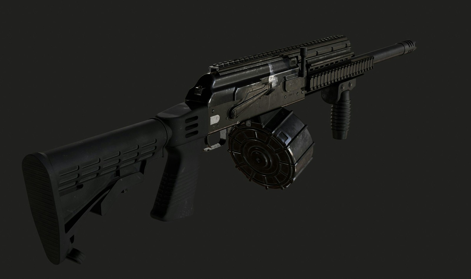 Saiga 12 - My, Weapon, Render, Longpost