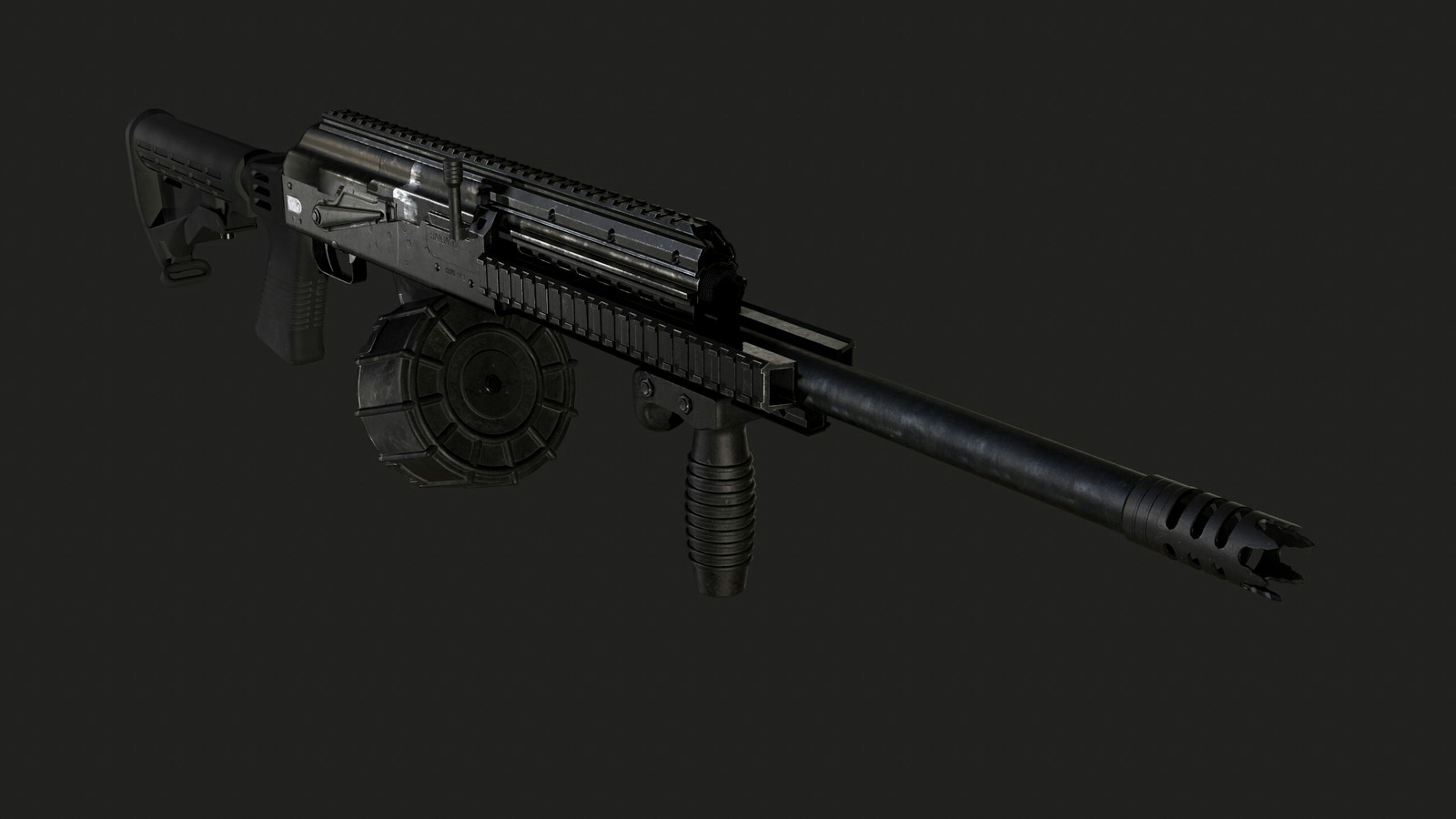 Saiga 12 - My, Weapon, Render, Longpost