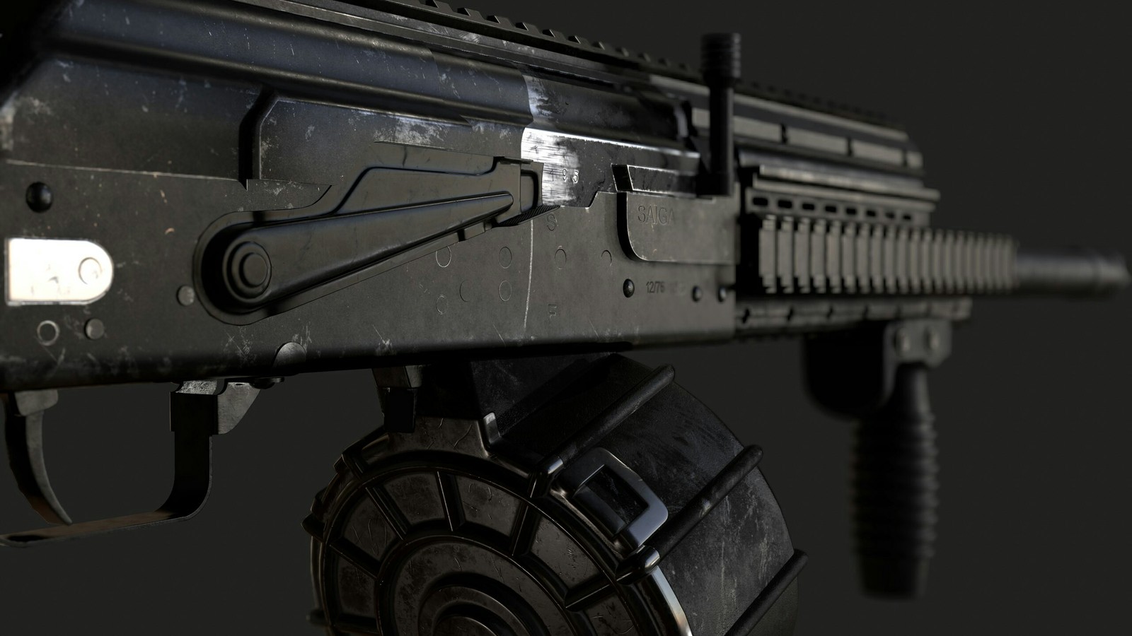 Saiga 12 - My, Weapon, Render, Longpost