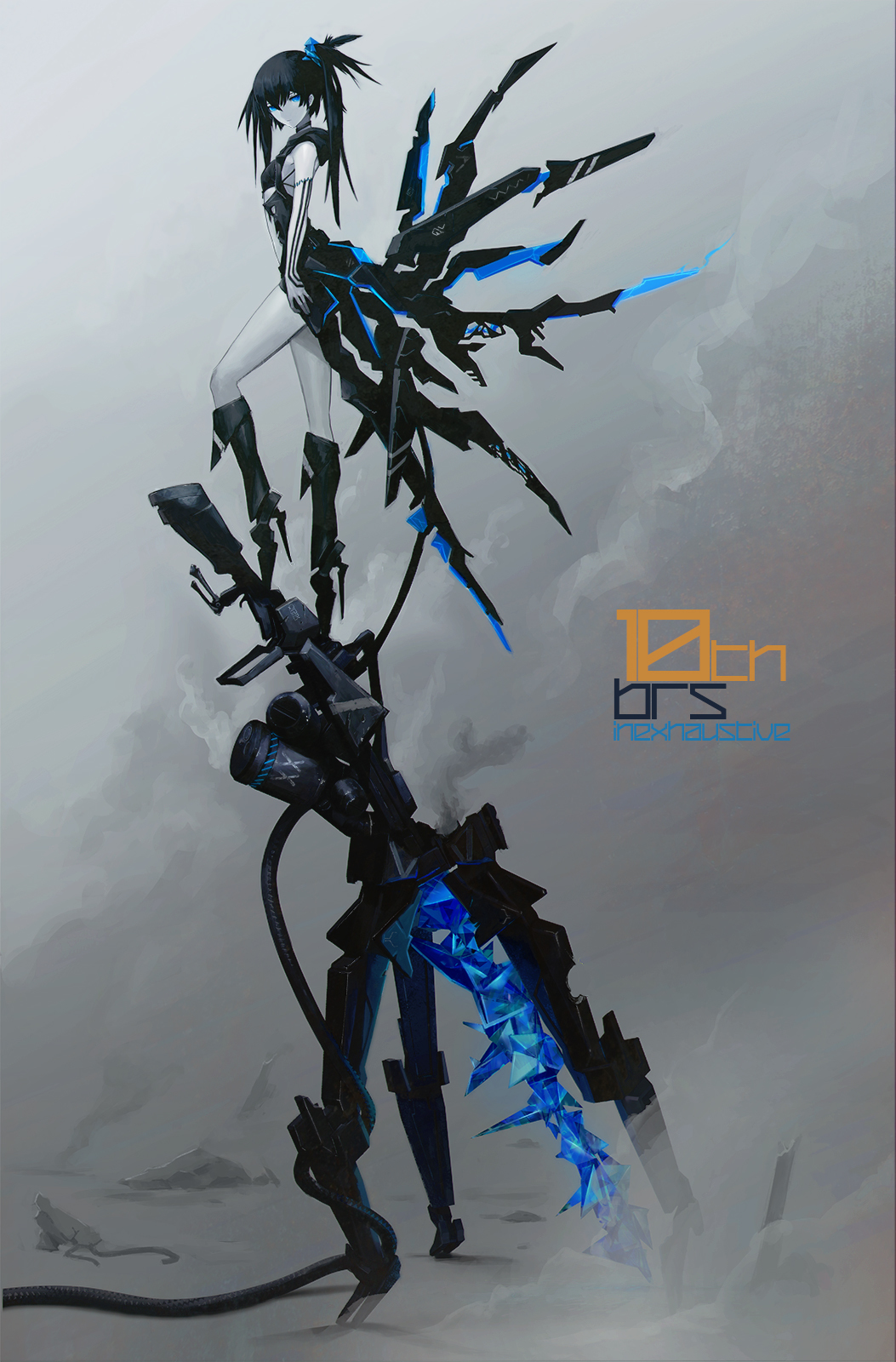 10th BRS inexhaustive - Anime, Anime art, Black rock shooter, Not anime, Huke, Longpost