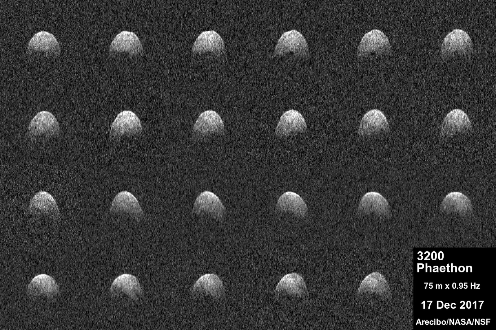 Argentinean observatory Arecibo captured the flyby of the asteroid Phaeton - the closest to Earth until 2093 - news, The science, Space, Telescope, The photo, Asteroid, NASA, GIF