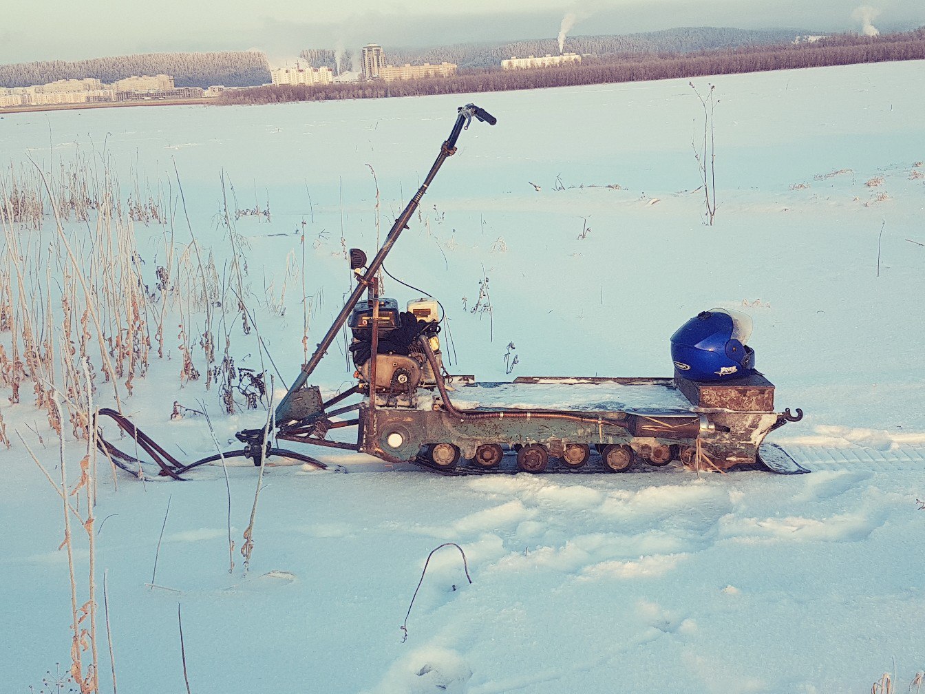 The lightest snowmobile or Mini snow bike. - My, Snowmobile, Homemade, Mini, Video, Longpost