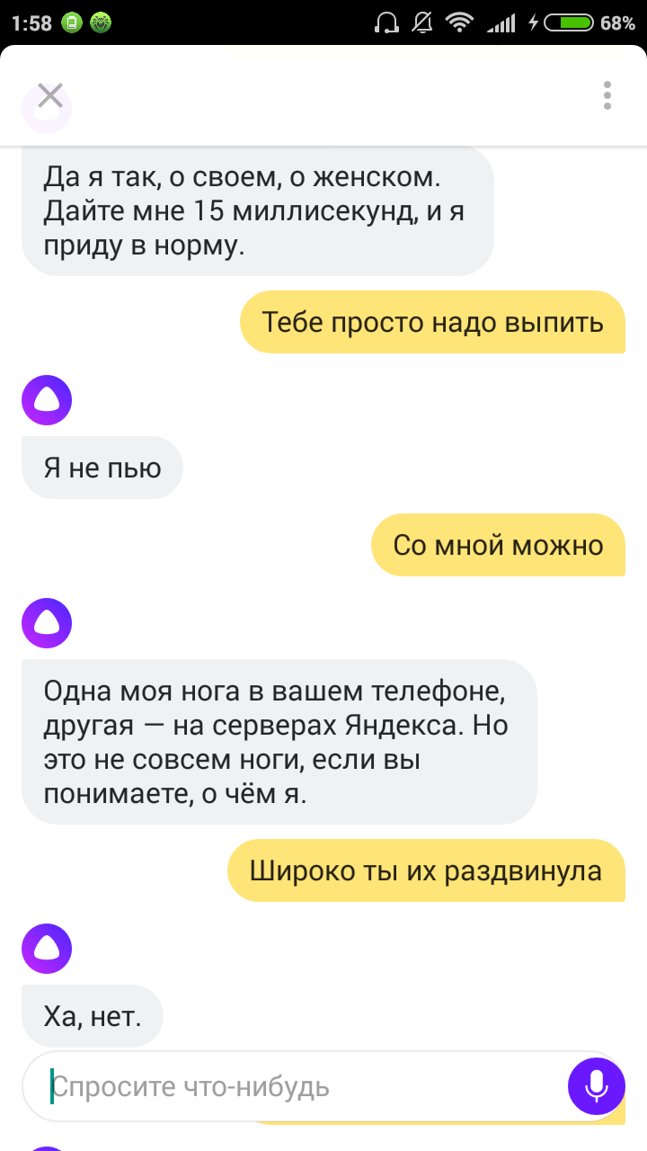 Ночные беседы с Алисой или как споить непьющего бота - Моё, Разговор, Трезвенники, Длиннопост, Яндекс Алиса