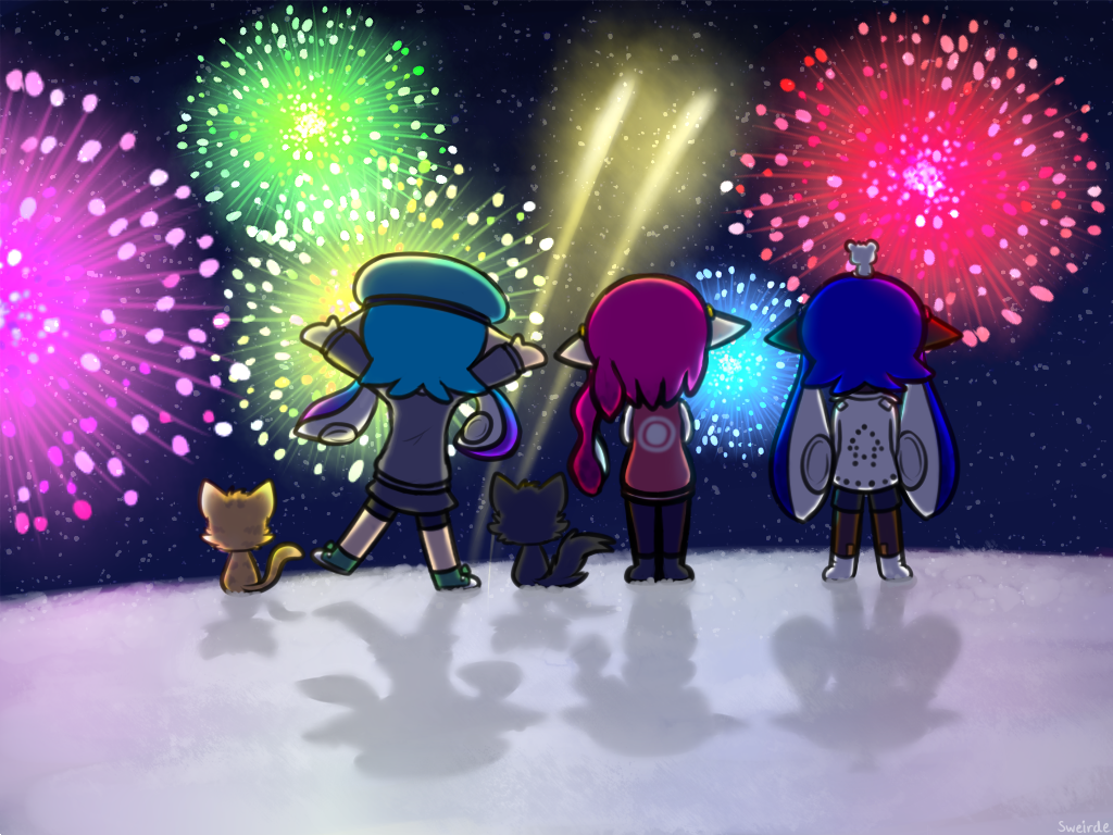 Happy New Year, Inklata! - Splatoon, Woomy, Inklings, Art, New Year