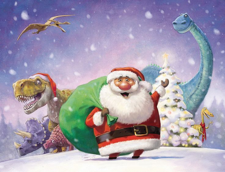 New Year and Christmas paleoart. - Paleontology, Paleoart, Art, New Year, Christmas, Longpost