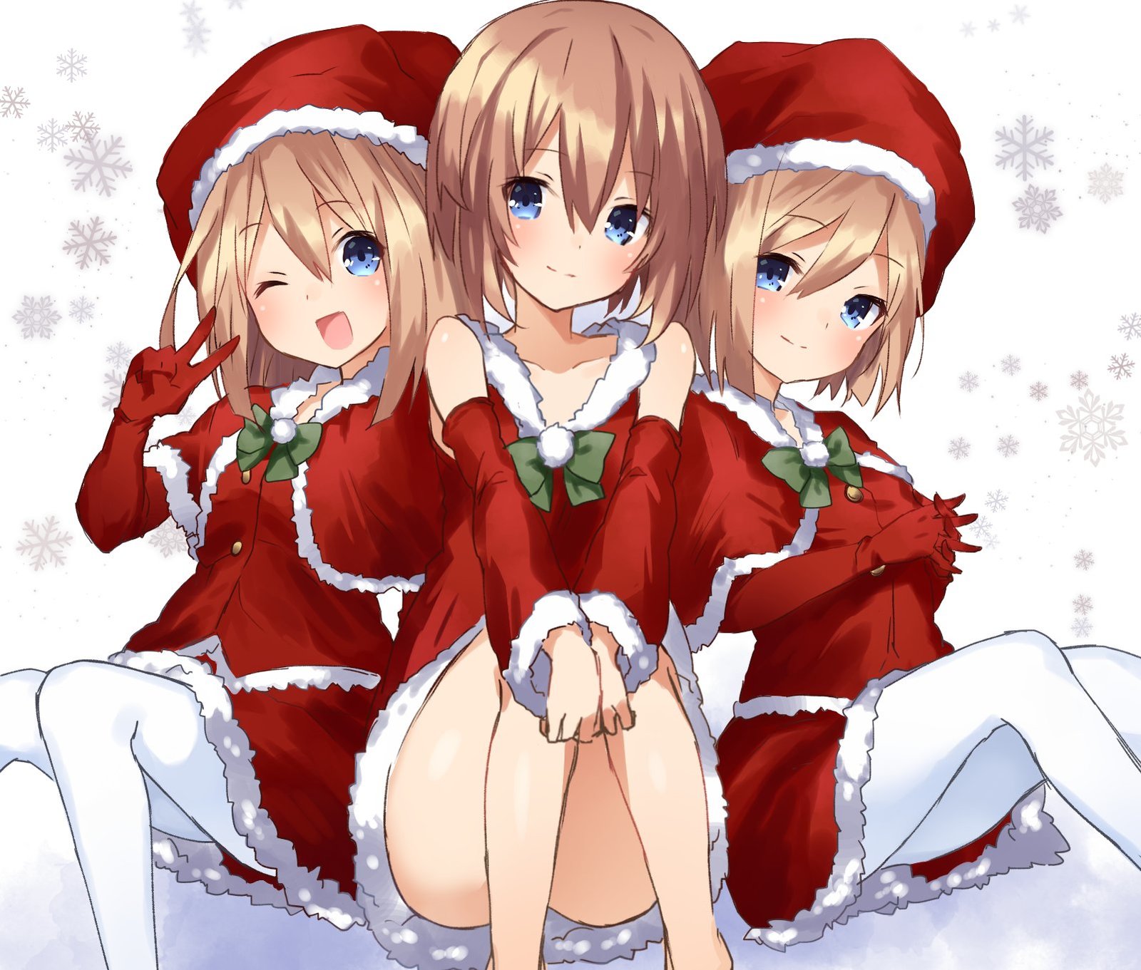 Happy Lowee Year! - Blancpig yryr, Hyperdimension neptunia, Anime art, Anime, Blanc, Rom, Ram, Ram (Neptunia)