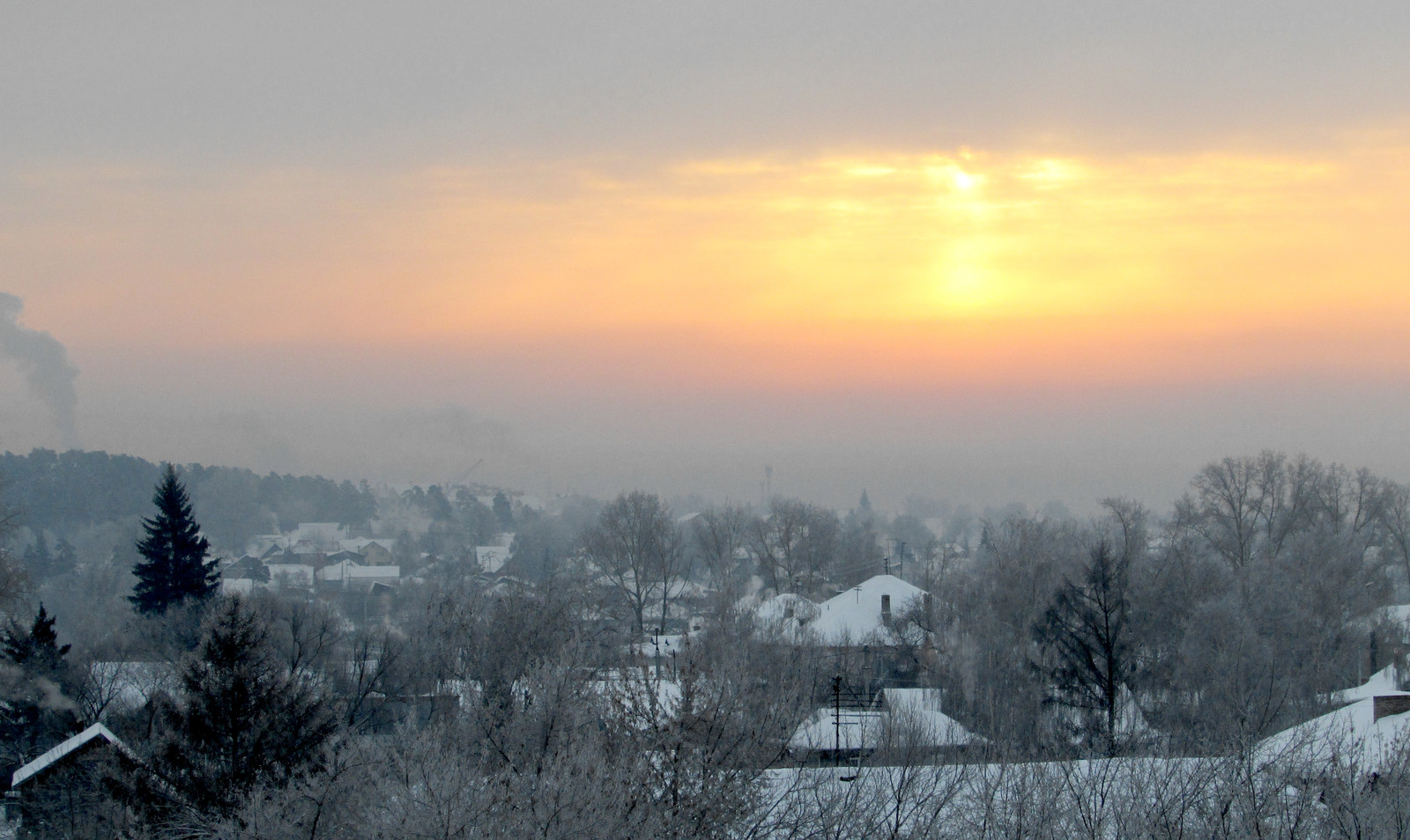 Morning... January 2nd. Novosibirsk - My, Novosibirsk, Morning, dawn, Sparrow