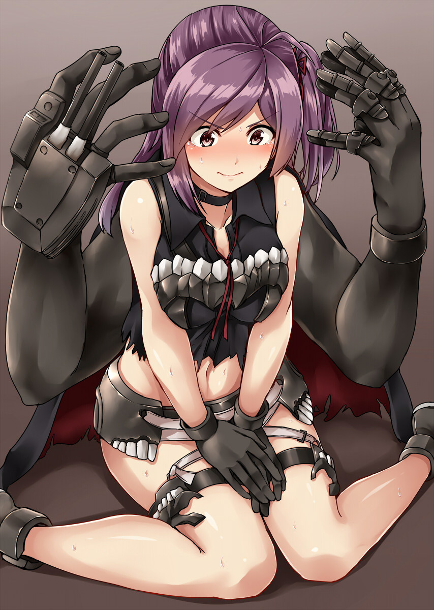 Don't look... - Kantai collection, Hagikaze, , Abyssal, Anime, Anime art